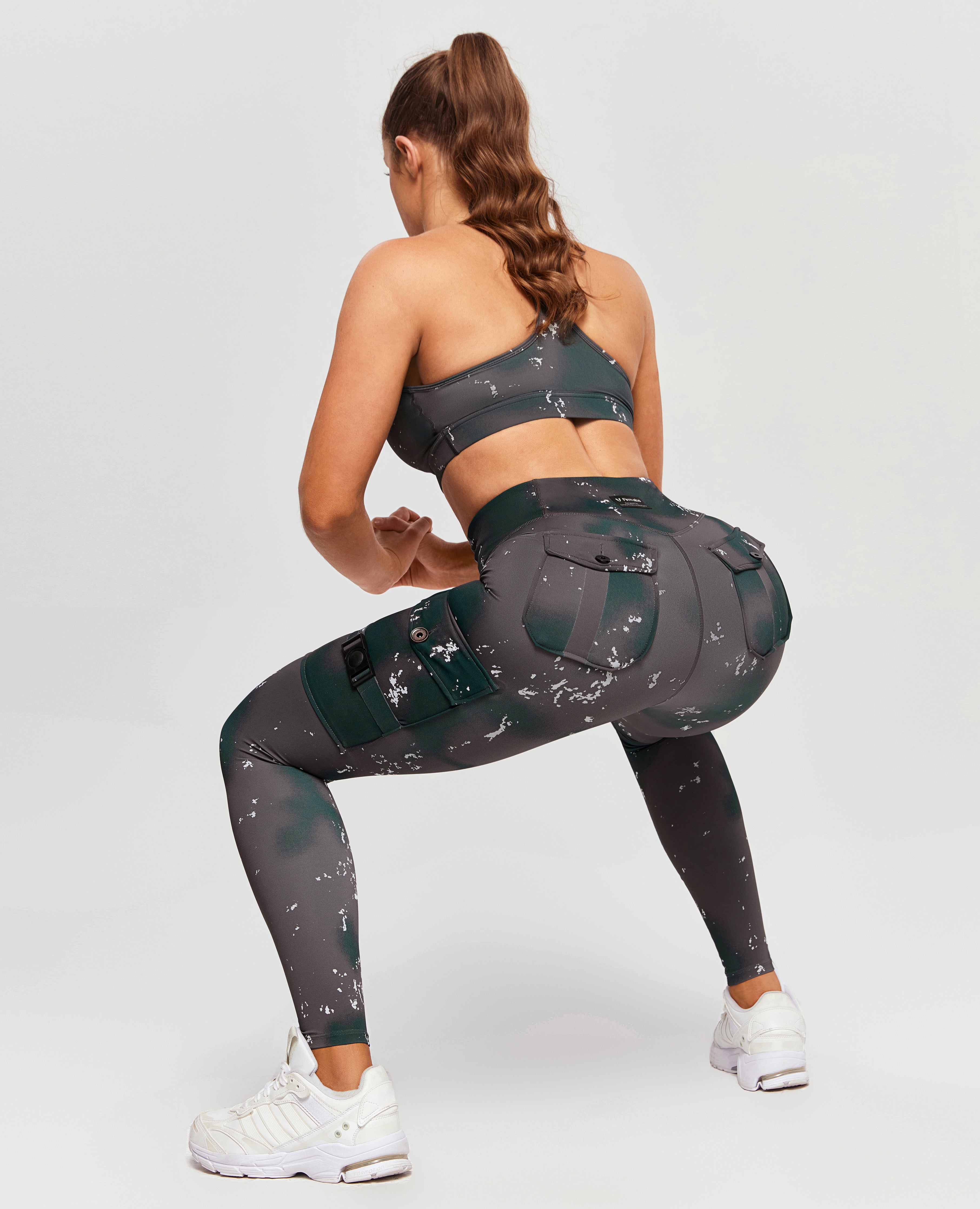FIRM ABS Cargo Fitness Leggings - Phantom Tie Dye - view 6