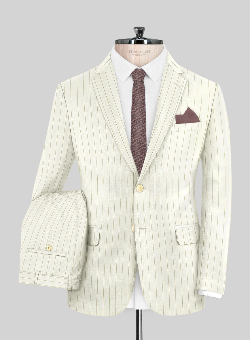 StudioSuits Napolean Tullio Stripe Ivory Wool Suit - view 2