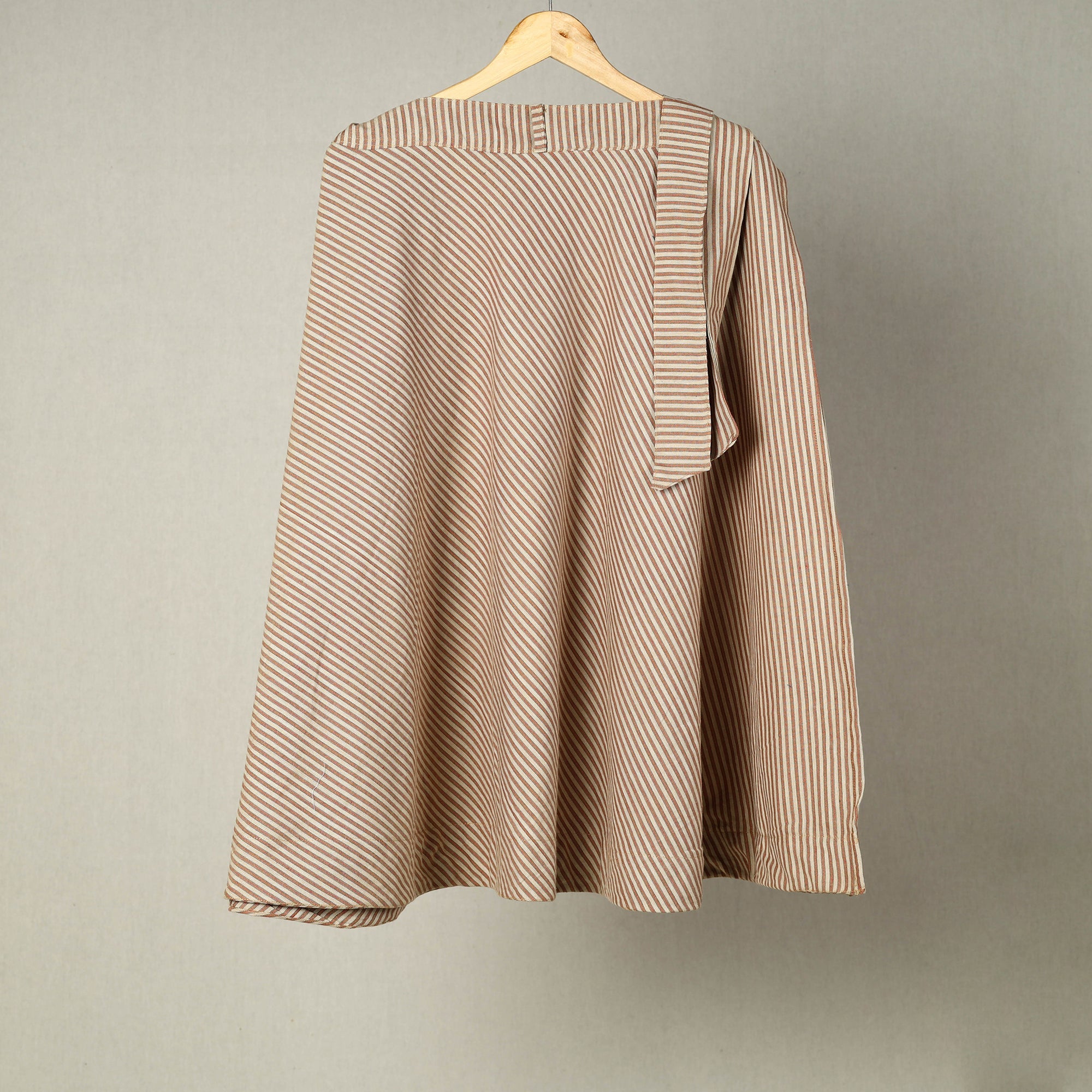 NOORI BAZAR Brown - Jhiri Handloom Cotton Wrap Around Plain Skirt 02