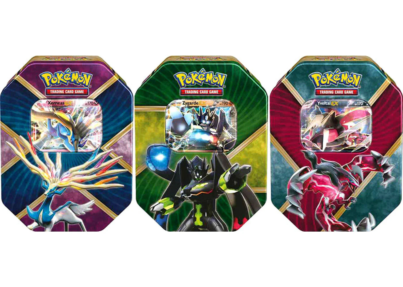 Pokémon 2016 Pokemon TCG Shiny Kalos Tin Shiny Xerneas EX/Shiny Yvetal EX/Zygarde EX Lot