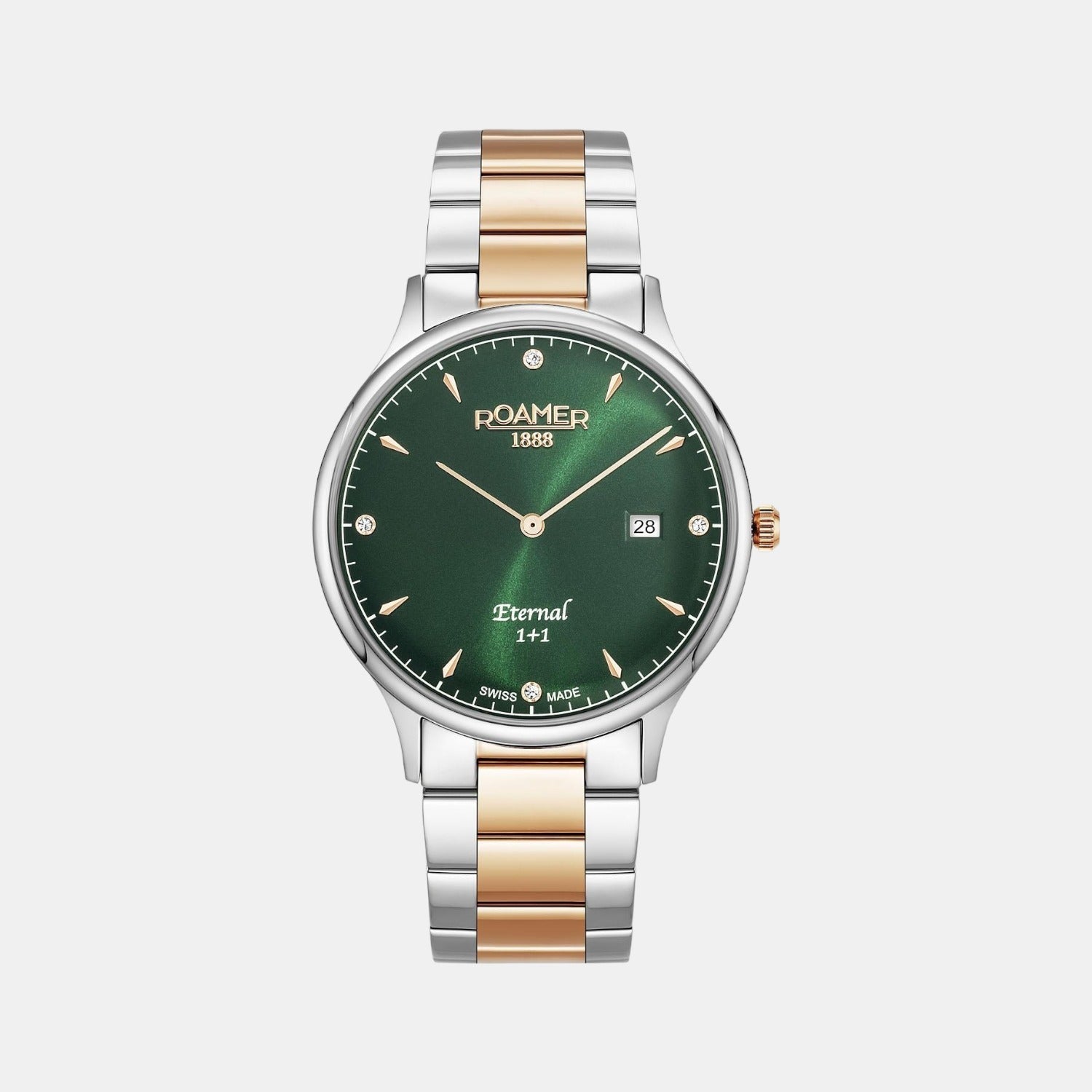 Roamer Eternal Men Quartz Green Dial Analog Stainless Steel Watch 863833 49 75 50