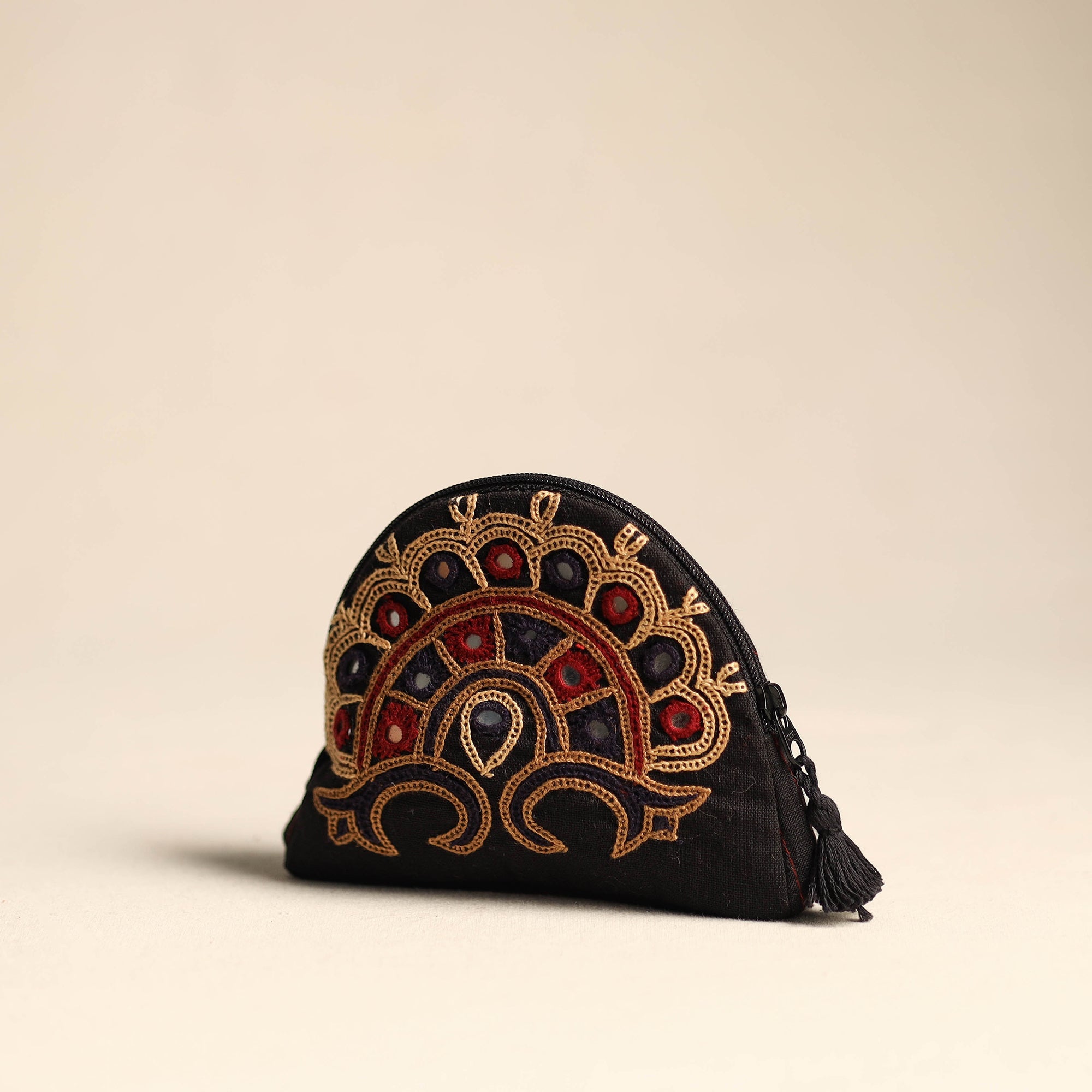 QASAB Black - Kutch Ahir Hand Embroidery Cotton Coin Pouch 20 - view 2