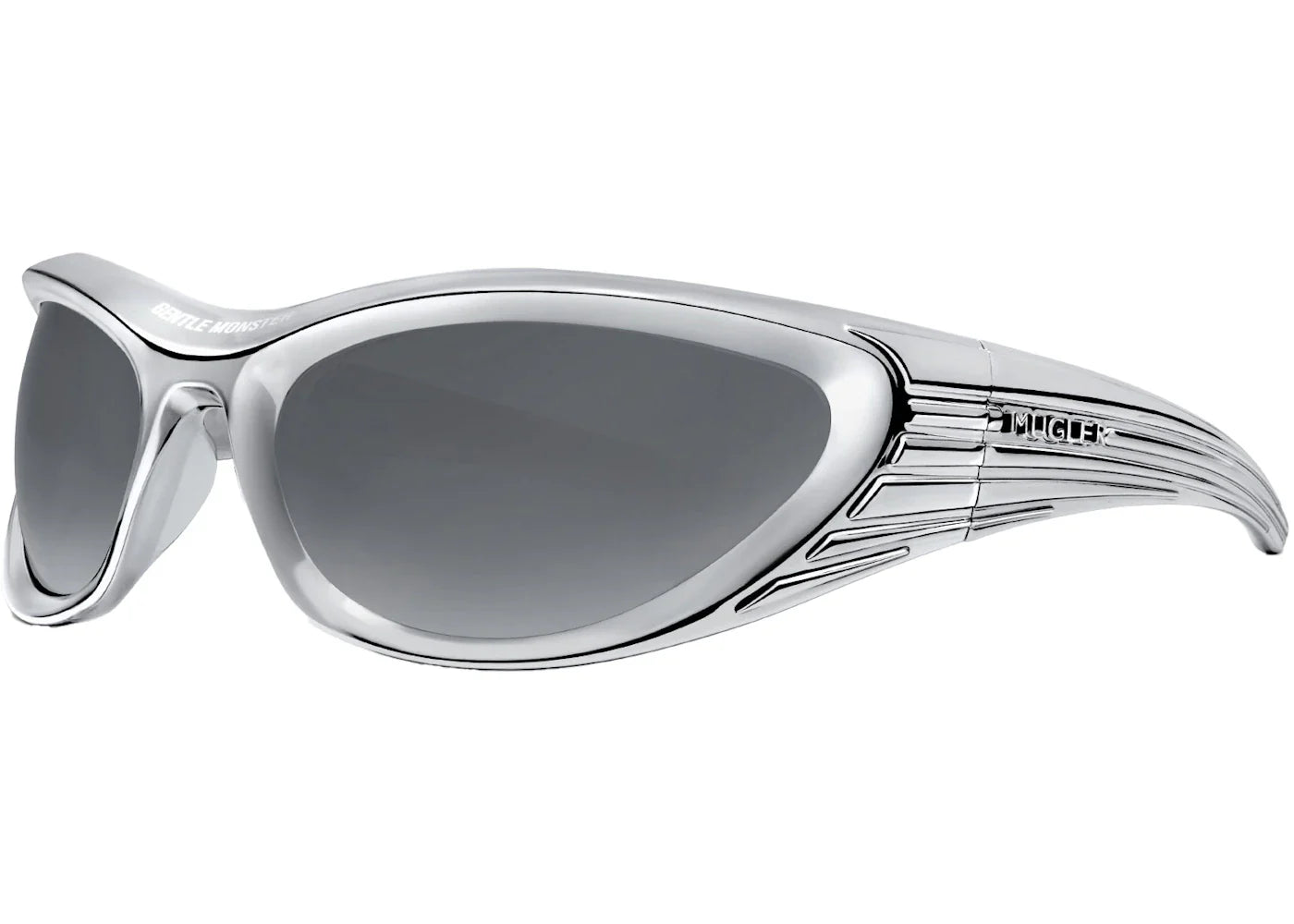 Gentle Monster X Mugler Spiral Sunglasses Chrome Silver/Gray (02 Cs1) - view 3