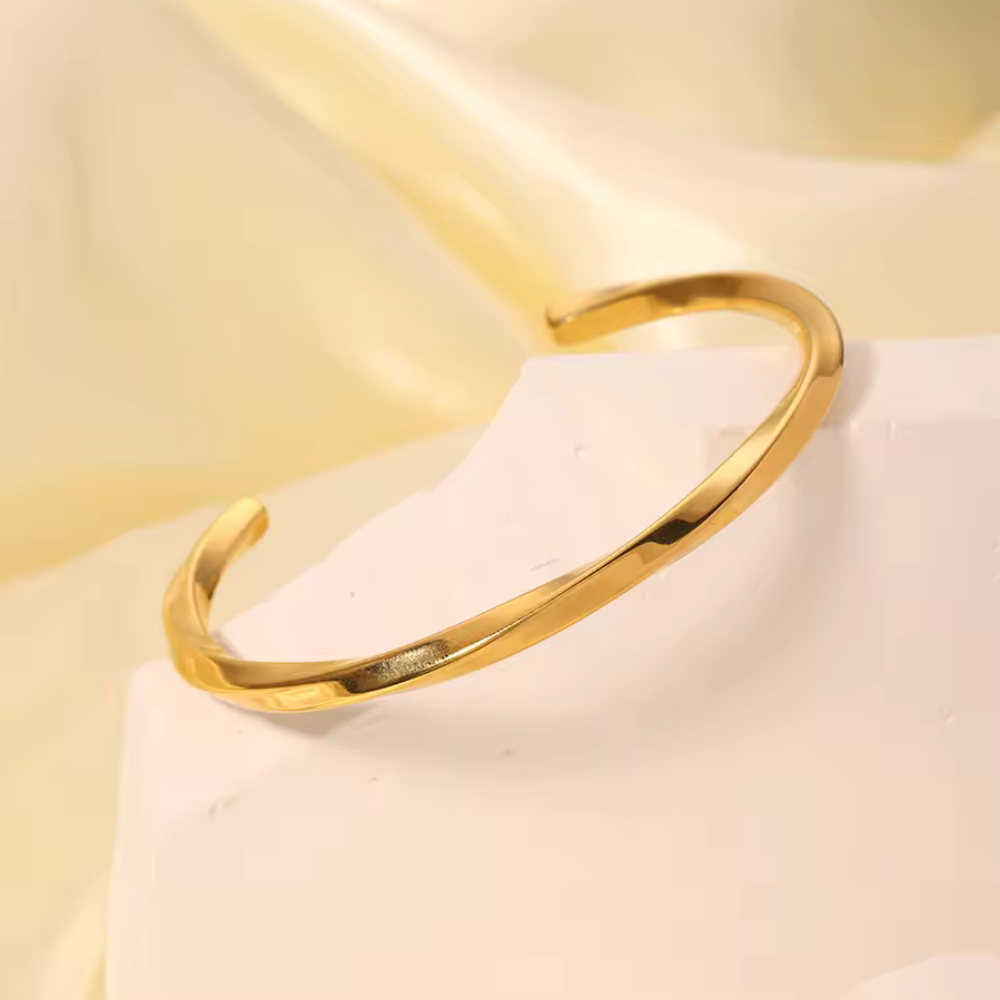 Branta Classic Gold-Tone Men’s Cuff Bracelet For Men - view 2