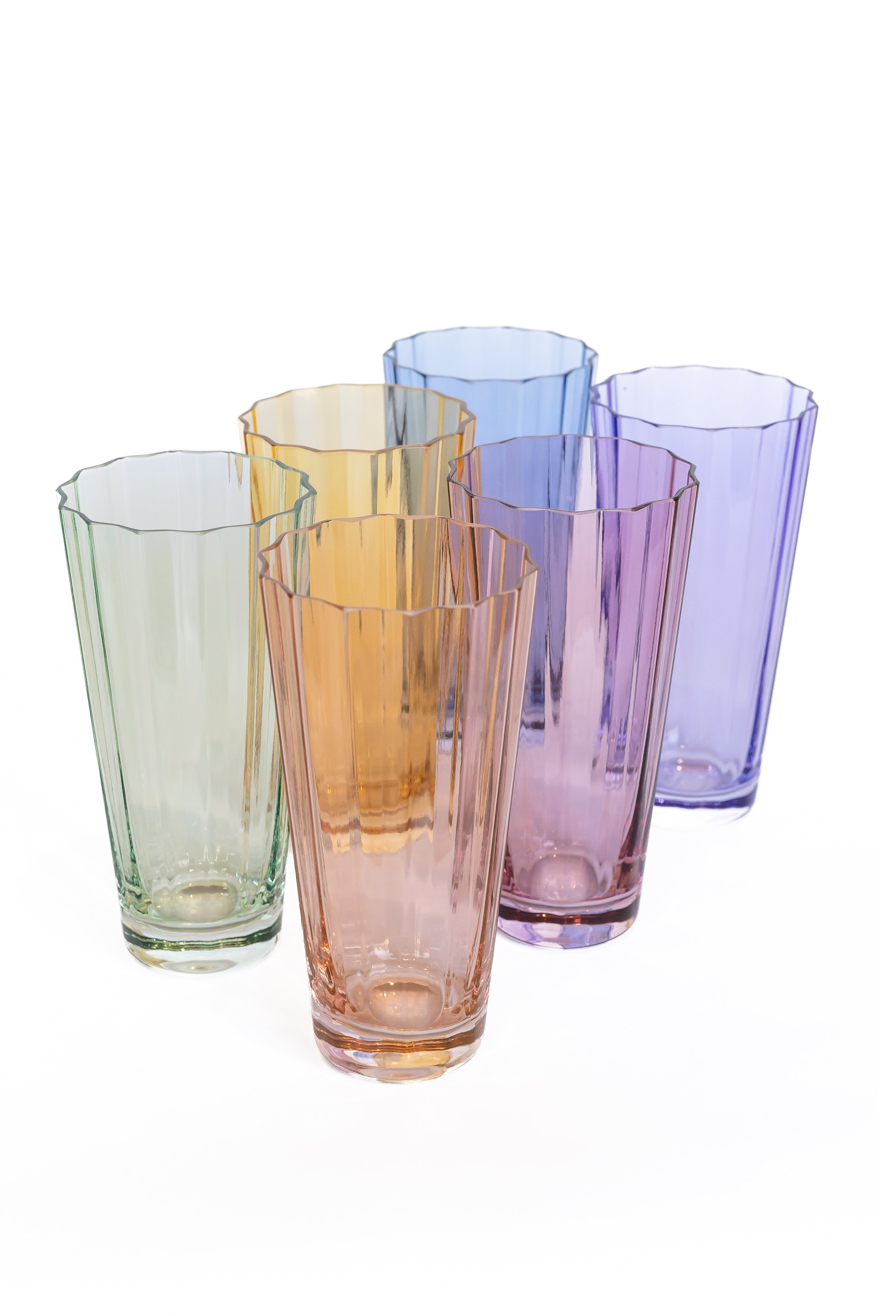 Estelle Colored Glass Estelle Colored Sunday High Balls - Set of 6 {Pastel Mixed Set} - view 4