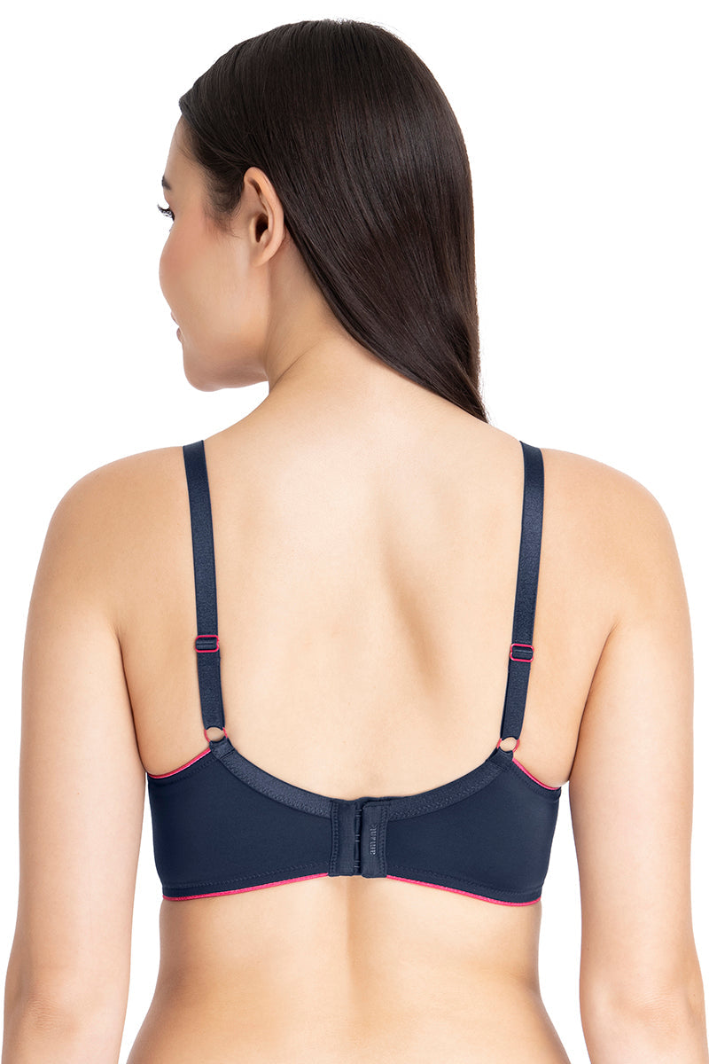 Amante Casual Chic Solid Padded Non-Wired T-Shirt Bra - Midnight-Red Obsession - view 2