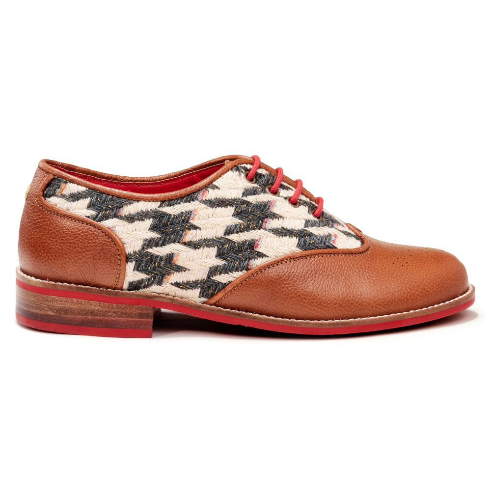 Banjaaran India Tan Houndstooth Brogue for Women (discontinued) - view 3