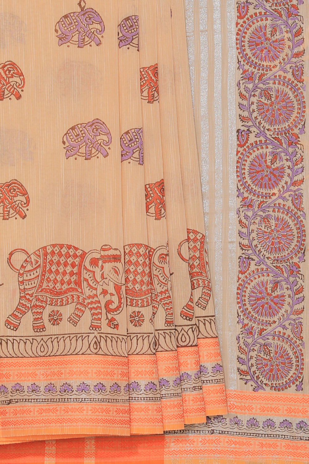 Kalanjali Ethnics Hand block printed cotton saree - view 2