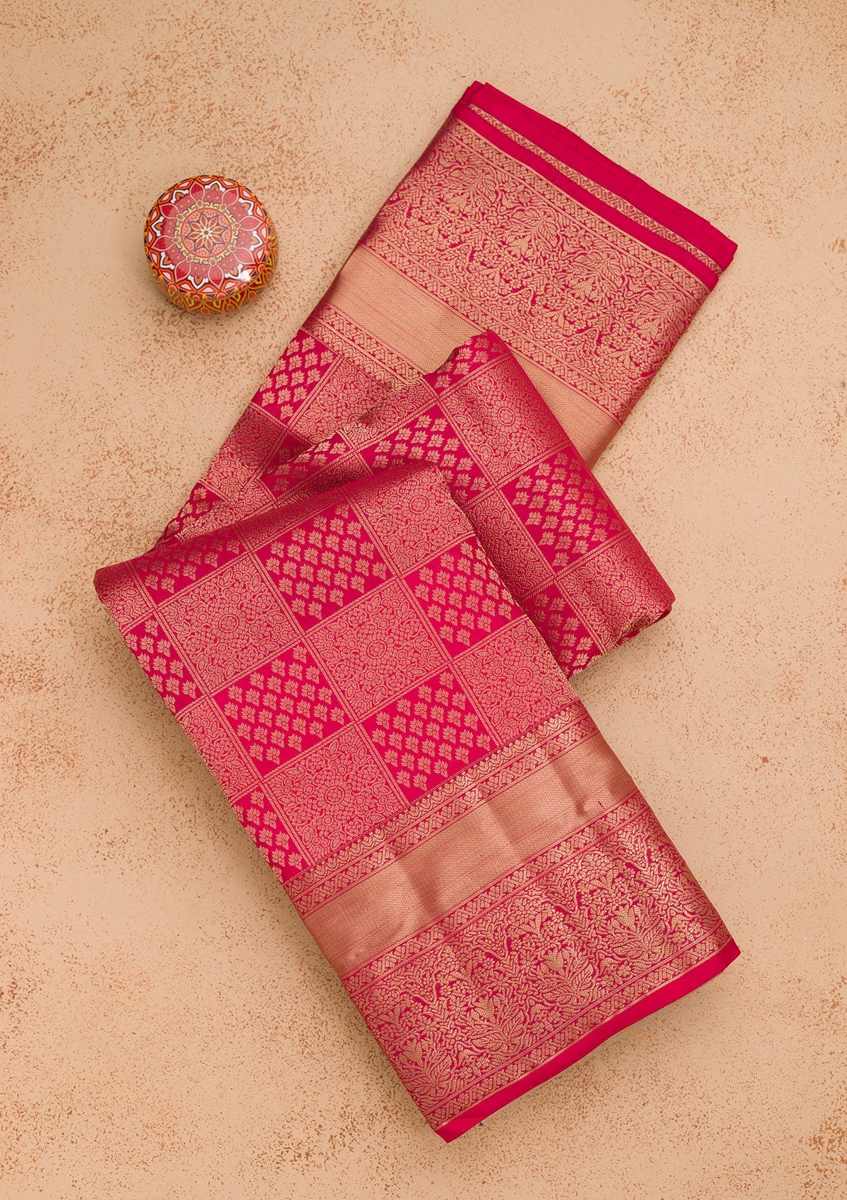 Koskii Rani Pink Zariwork Pure Silk Saree – Women's
