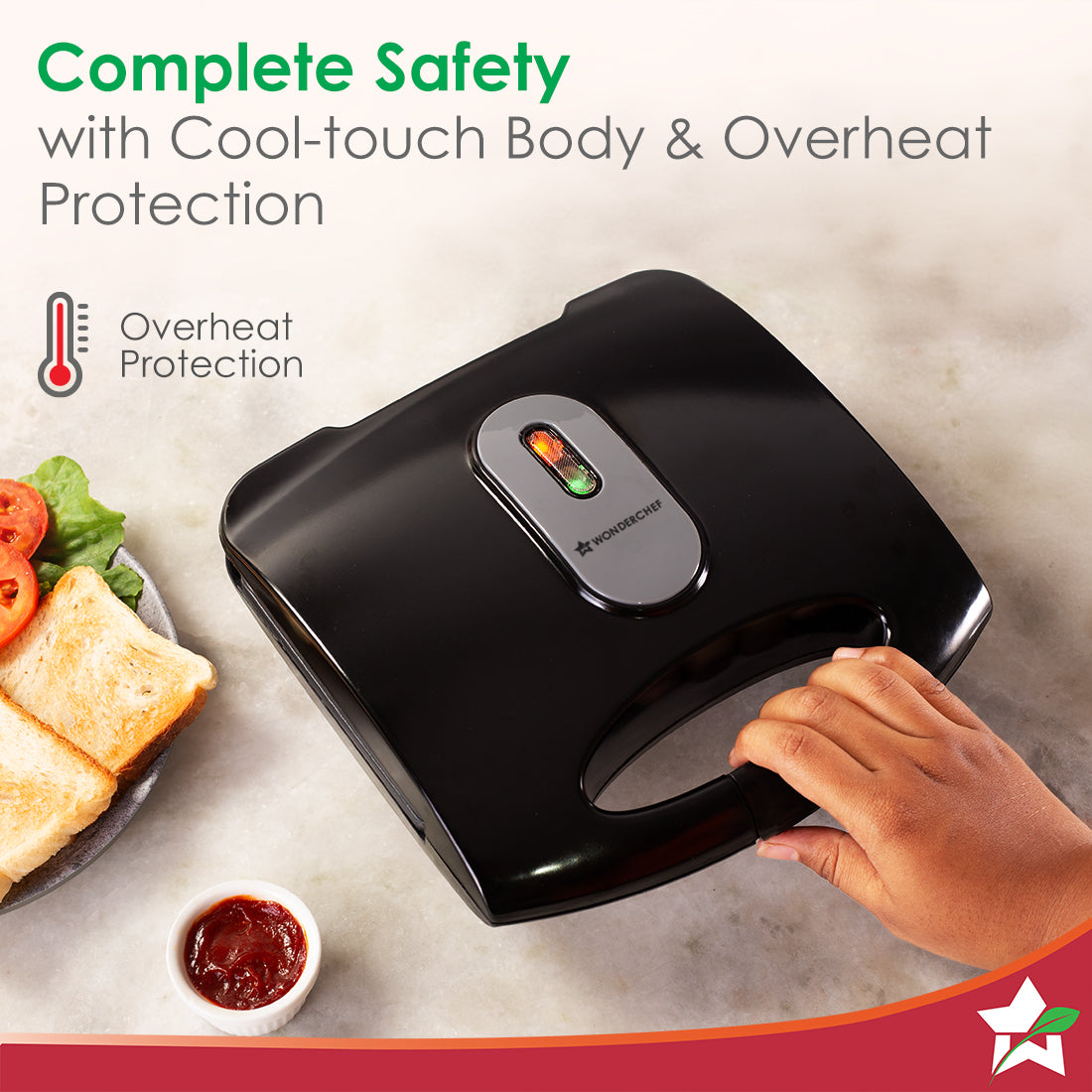 Acura Plus Sandwich Griller| 750W | Non-stick Aluminium Grill Plates by blacktree - view 6