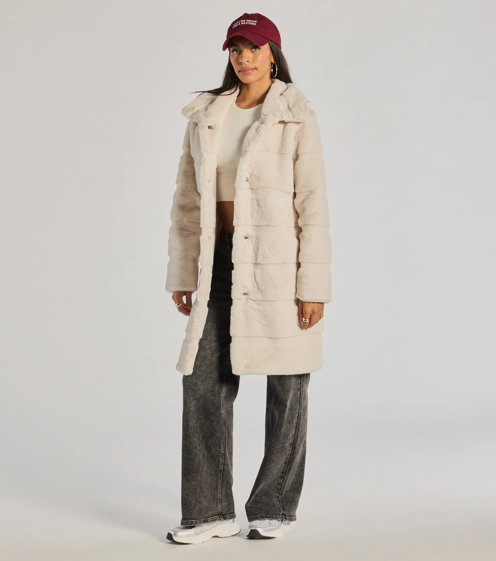Windsor Timeless Glam Faux Fur Trench Coat - view 4