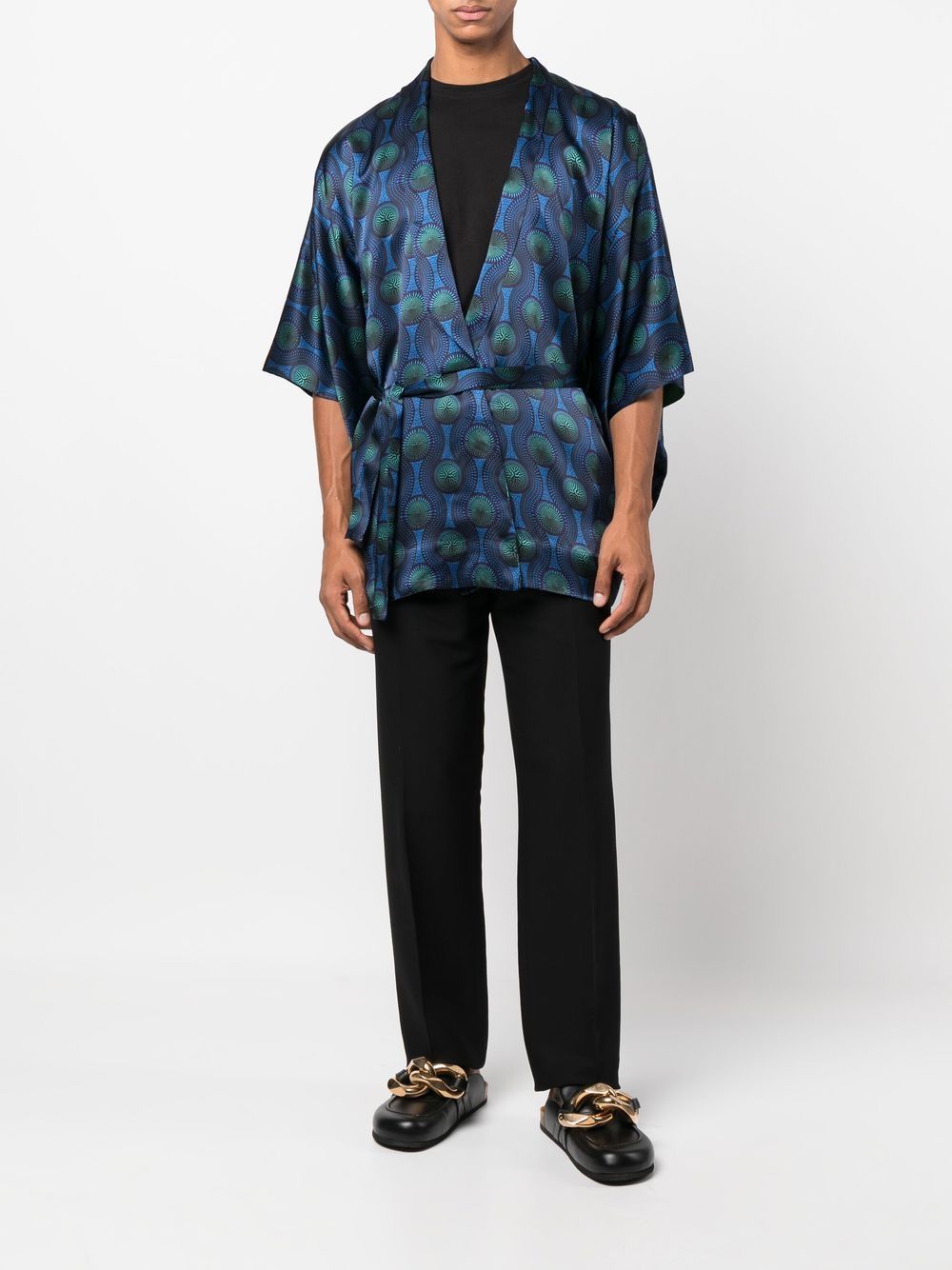 Ozwald Boateng Printed silk short kimono - view 2