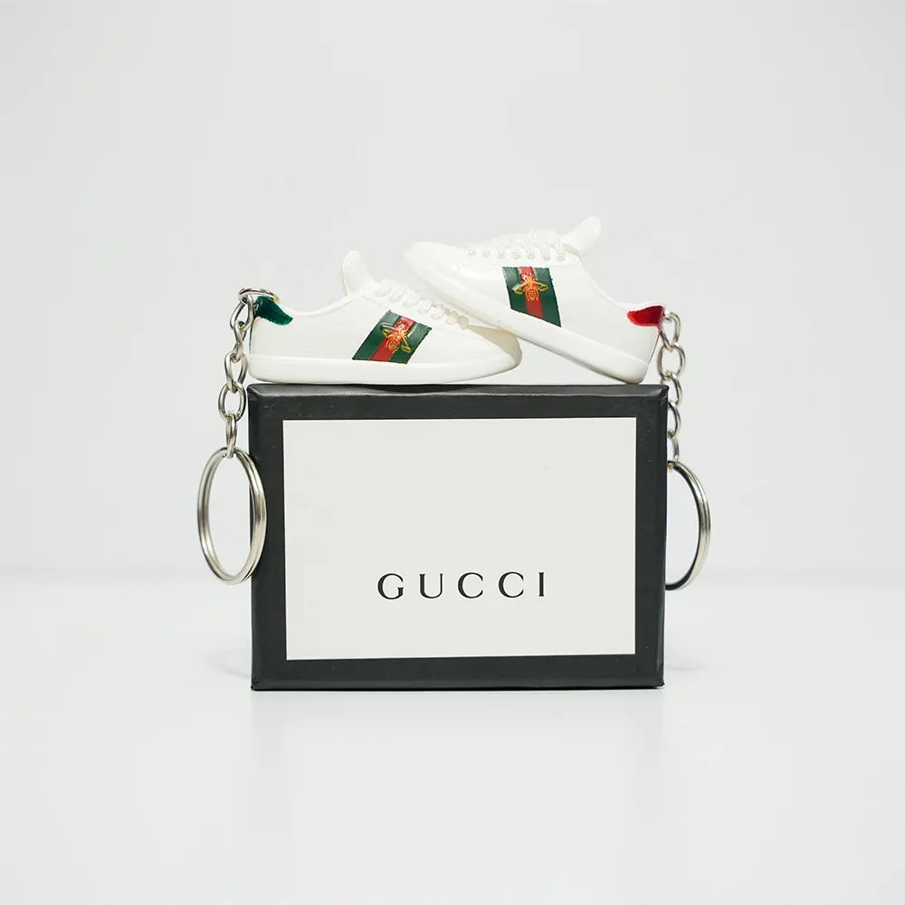 Kicks Machine 3D Sneaker Keychain With Box - Gucci White