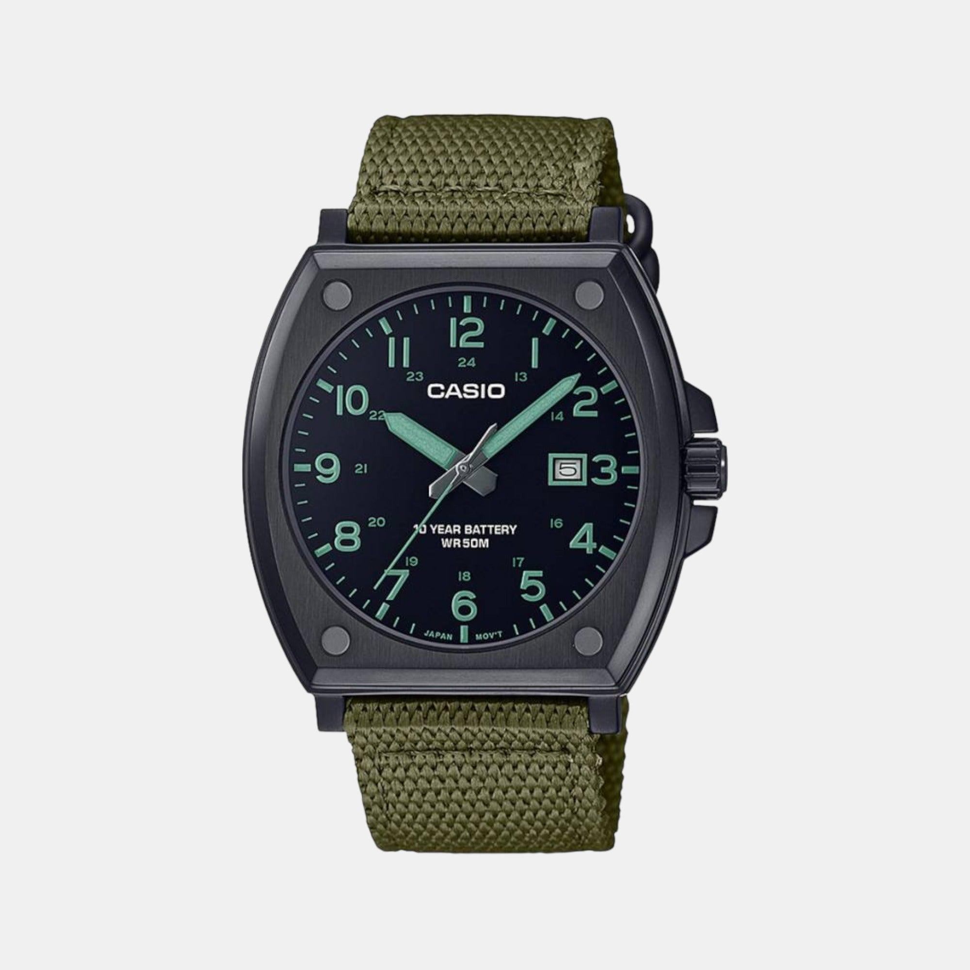 Casio Enticer Men Quartz Black Dial Analog Fabric Watch A2122