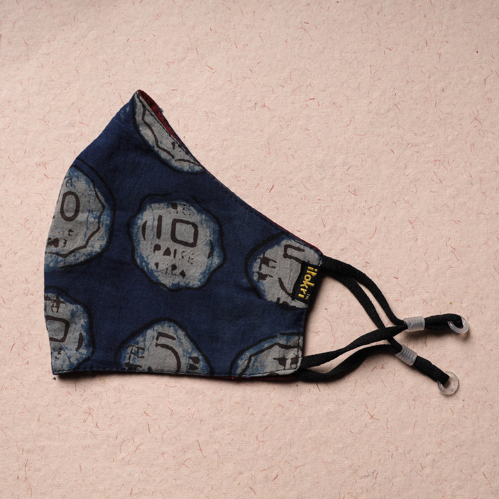 JALPARI Bindaas Block Printed Cotton 3 Layer Snug Fit Face Cover