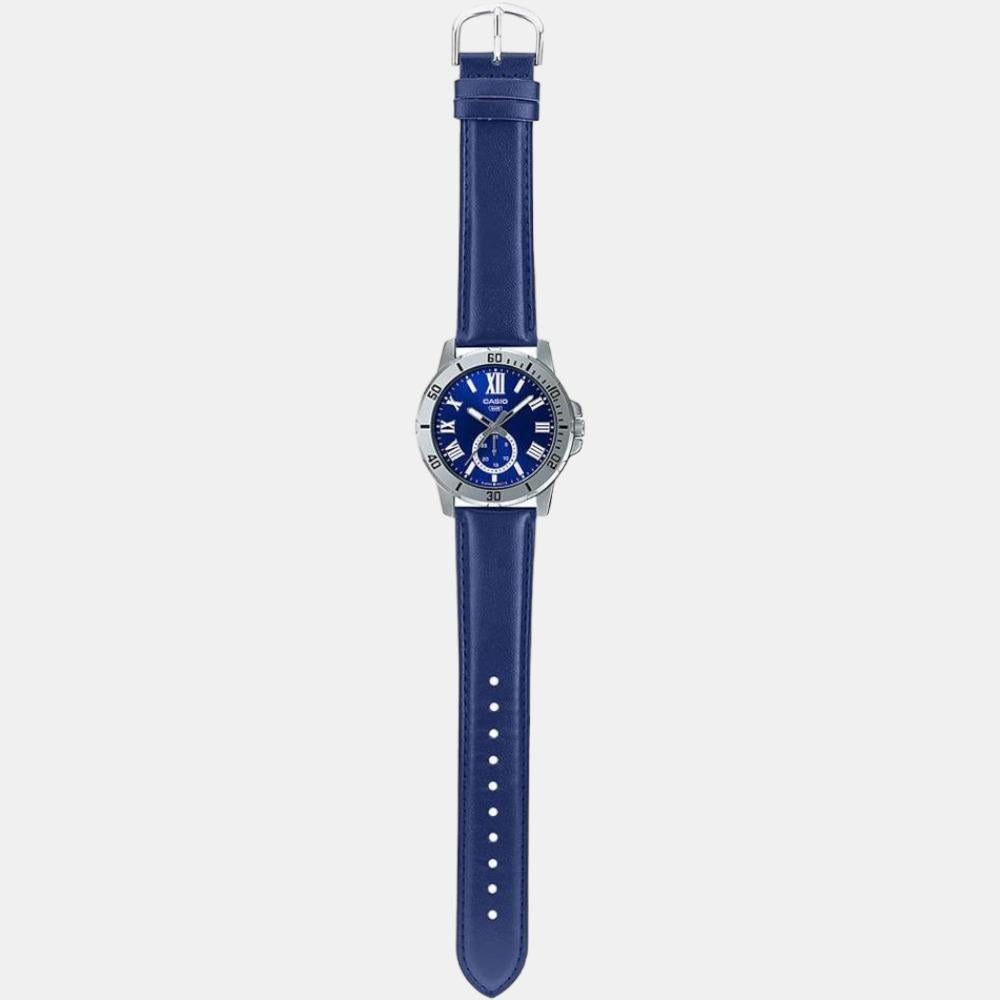 Casio Enticer Men Quartz Blue Dial Chronograph Leather Watch A2073 - view 5