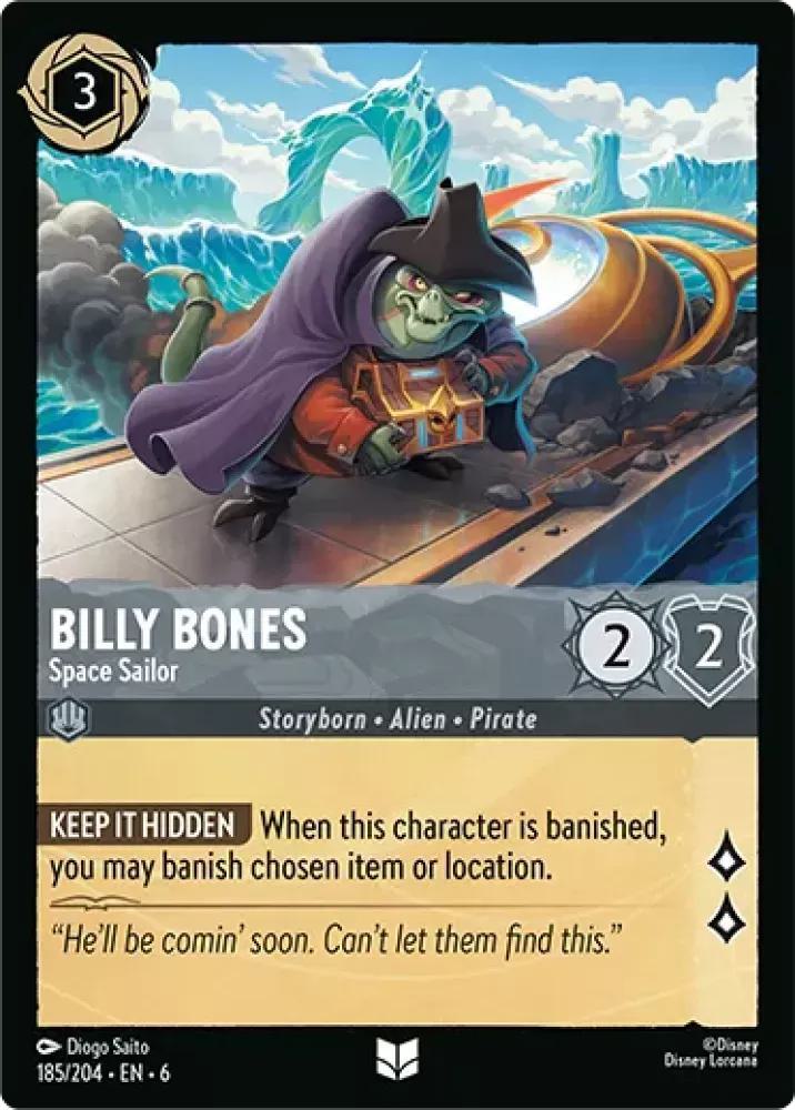 204 azurite sea – Lorcana Billy Bones - Space Sailor - 185/204 [Azurite Sea] [Non-Foil]