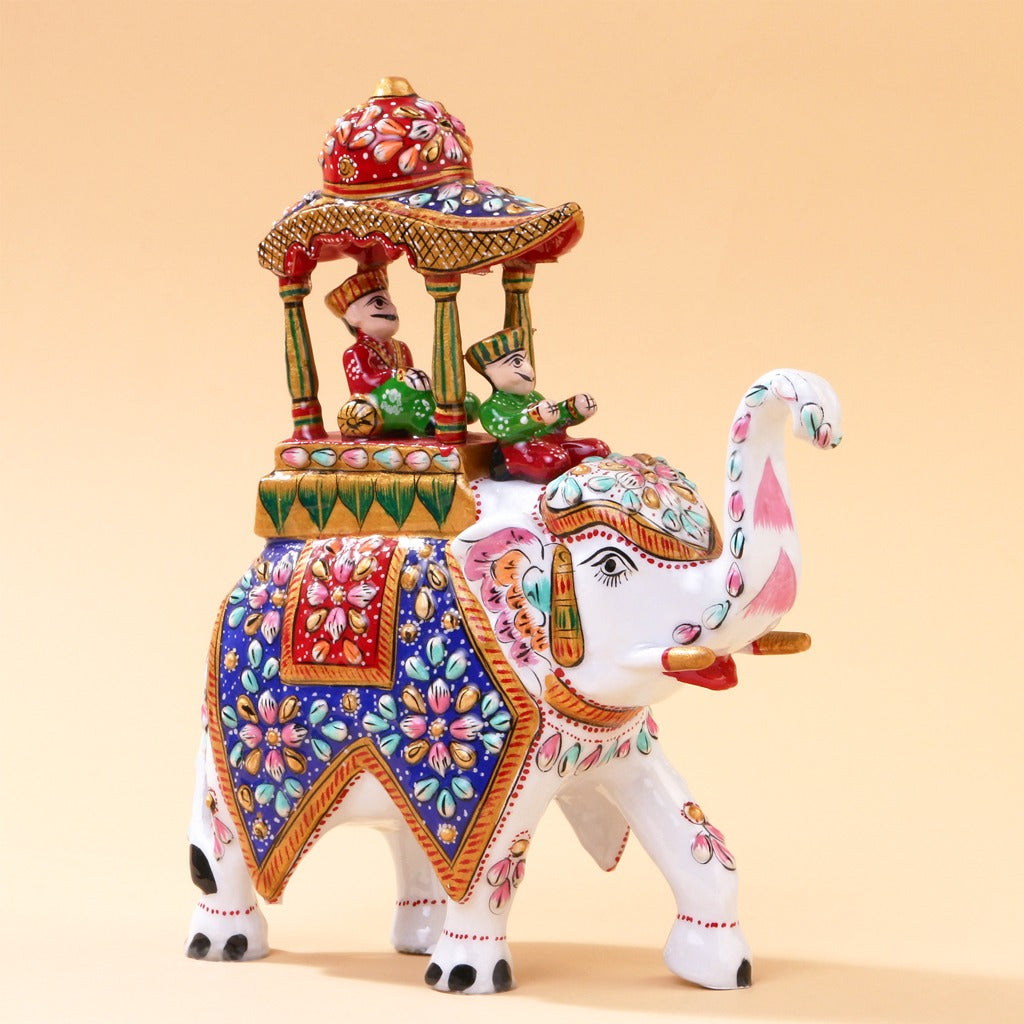 Indian Craft Handcrafted Ambrari Metal Elephant