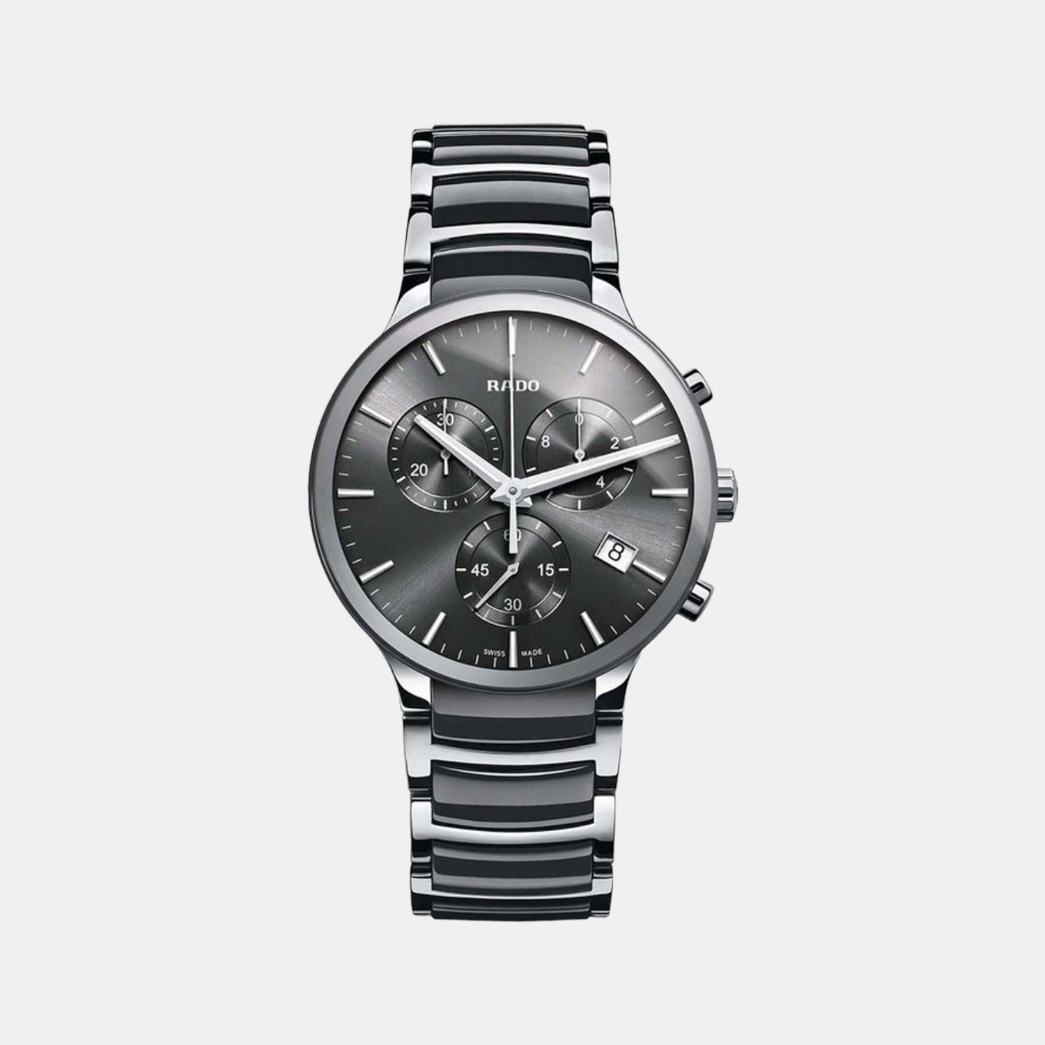 Rado Centrix Men Quartz Grey Dial Chronograph Stainless Steel Watch R30122122
