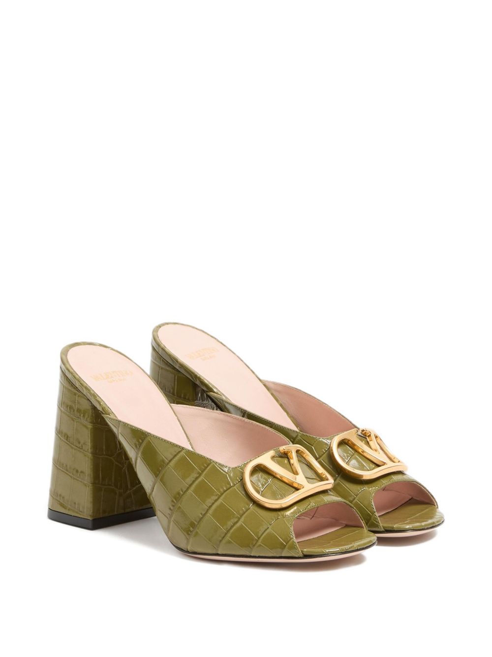 Valentino Garavani VLogo Signature Slide Sandal In Printed Calfskin 95MM - view 3