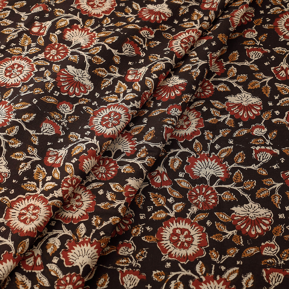 HAVELI CHRONICLES Black with Gulshan Bagh Bagru Block Print Cotton Fabric 04 - view 2
