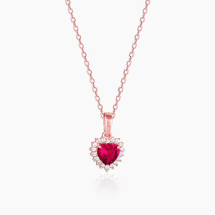 GIVA Jewellery Rose Gold Take Me to Your Heart Pendant With Link Chain