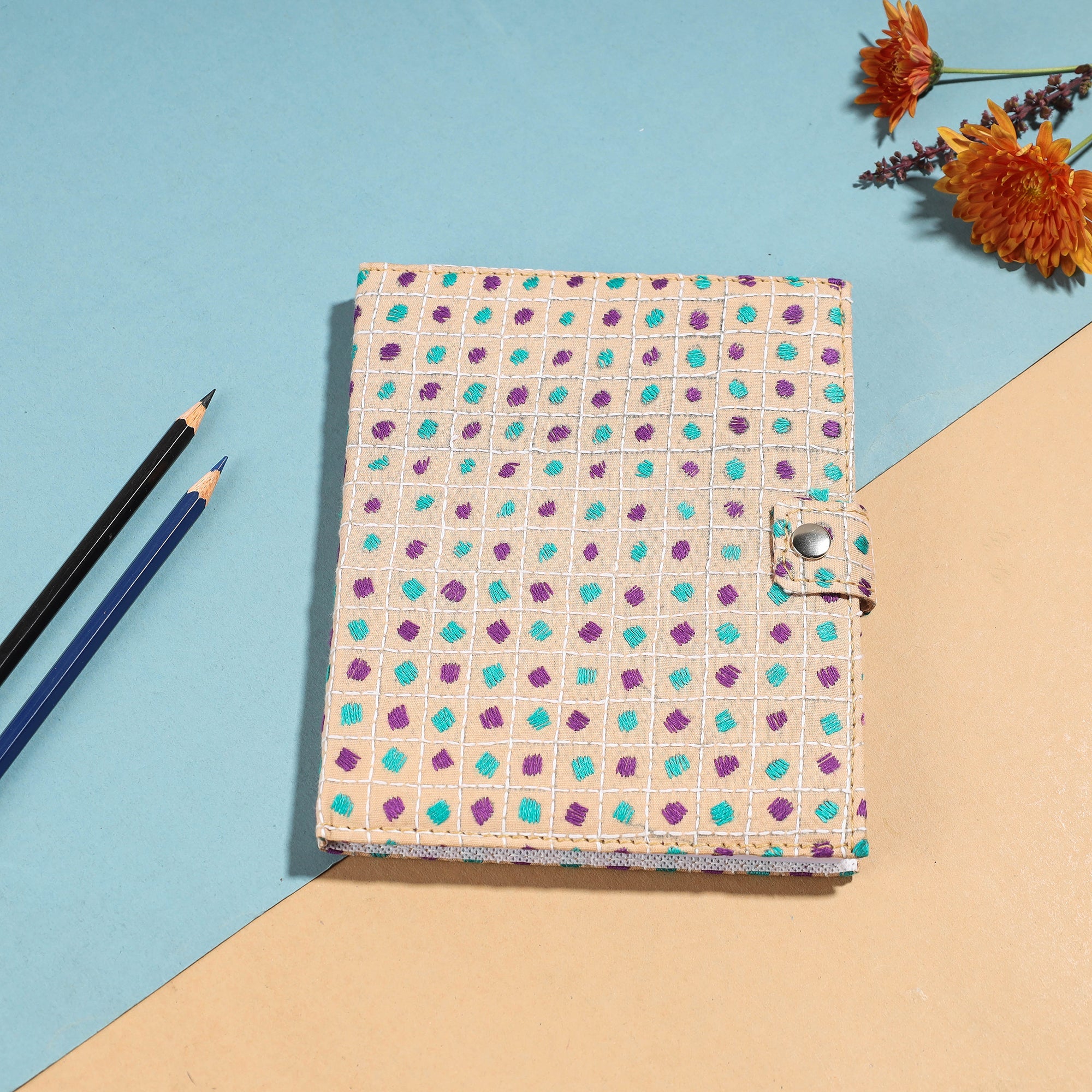 ASALKAAR Bengal Kantha Work Handcrafted Notepad (7 x 6 in)