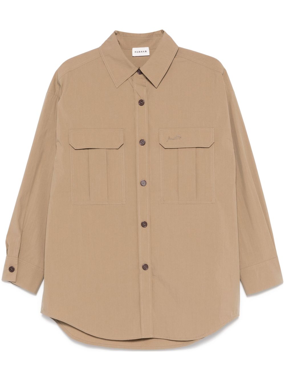 H logo-embroidered shirt – Parosh P.A.R.O.S.H. logo-embroidered shirt – Polyamide 70% Cotton 30%