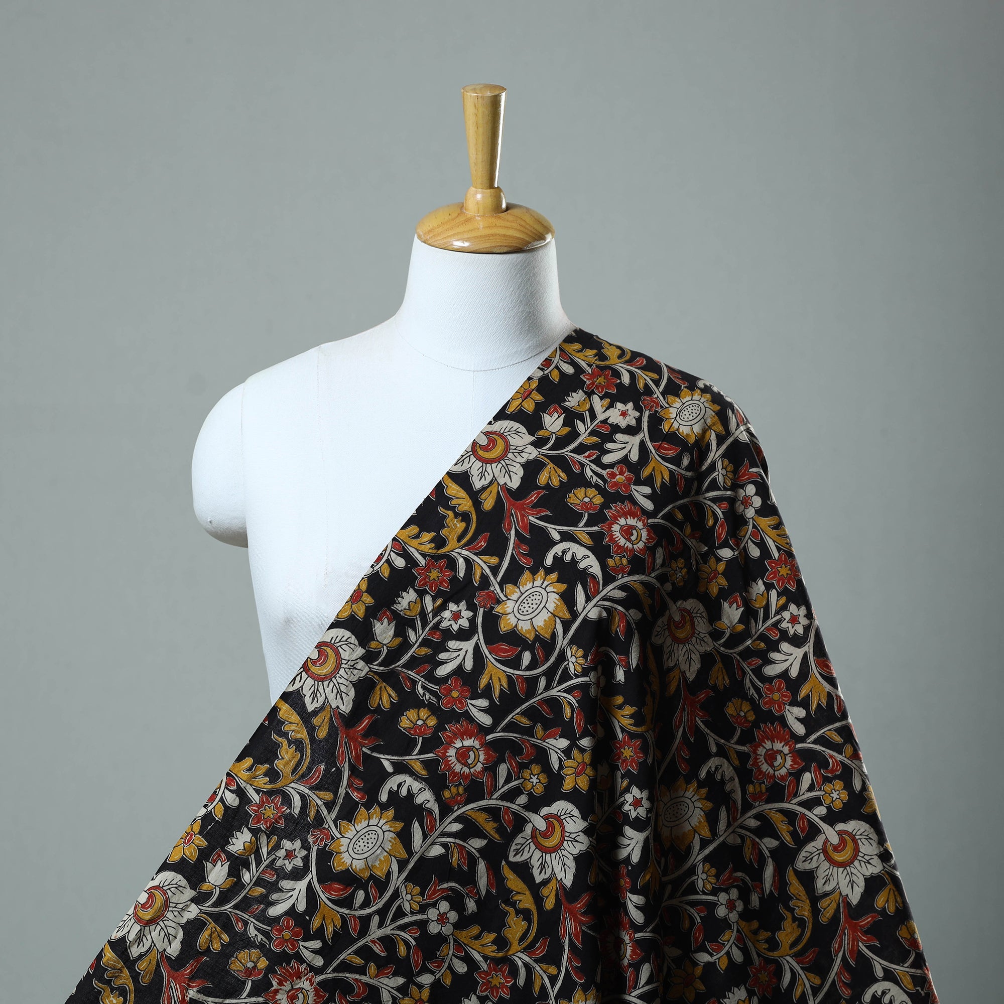SOUTH KARGHA Black - Cotton Kalamkari Print Fabric 24