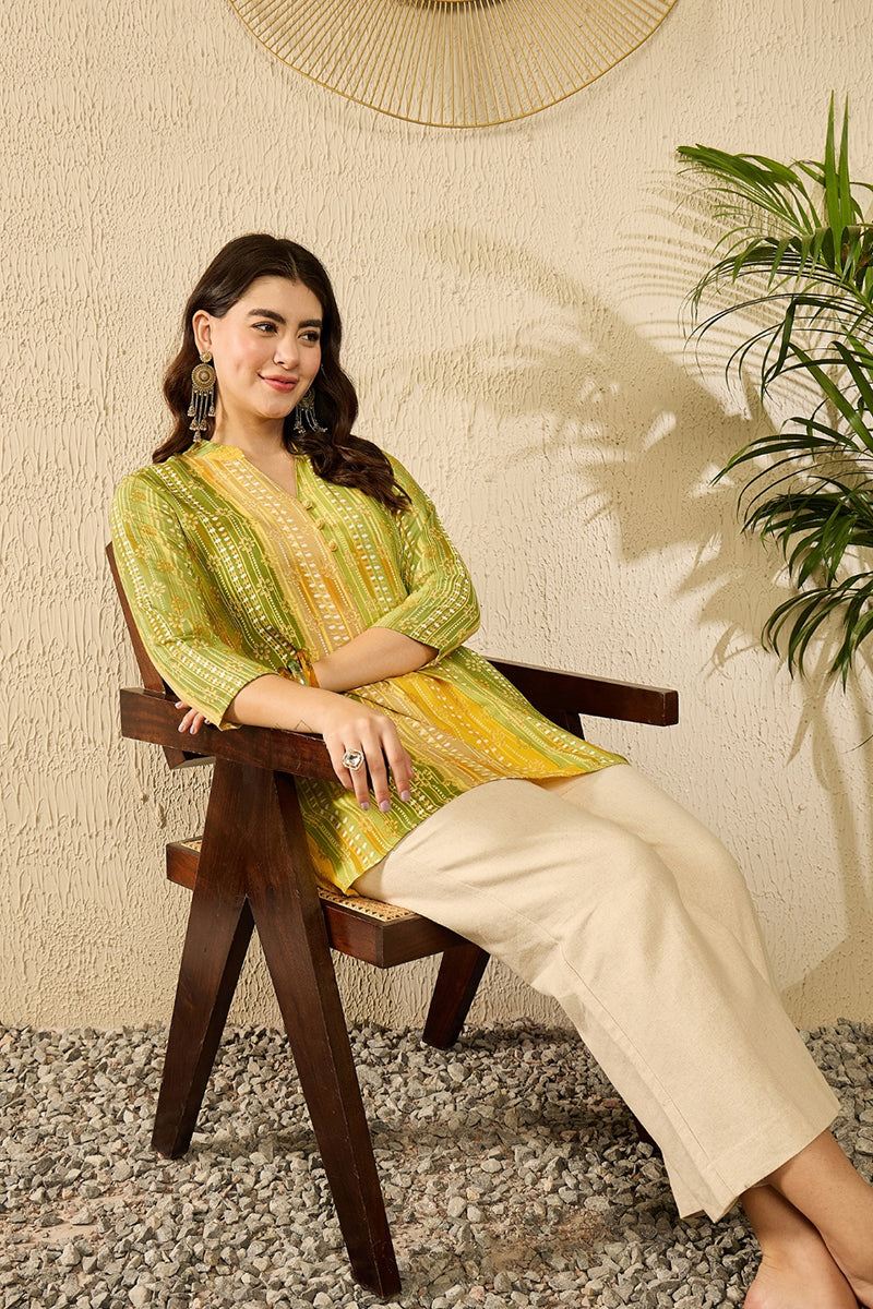 Ahika Green Rayon Blend Floral Printed Regular Kurti Tunics VT1348 - view 7