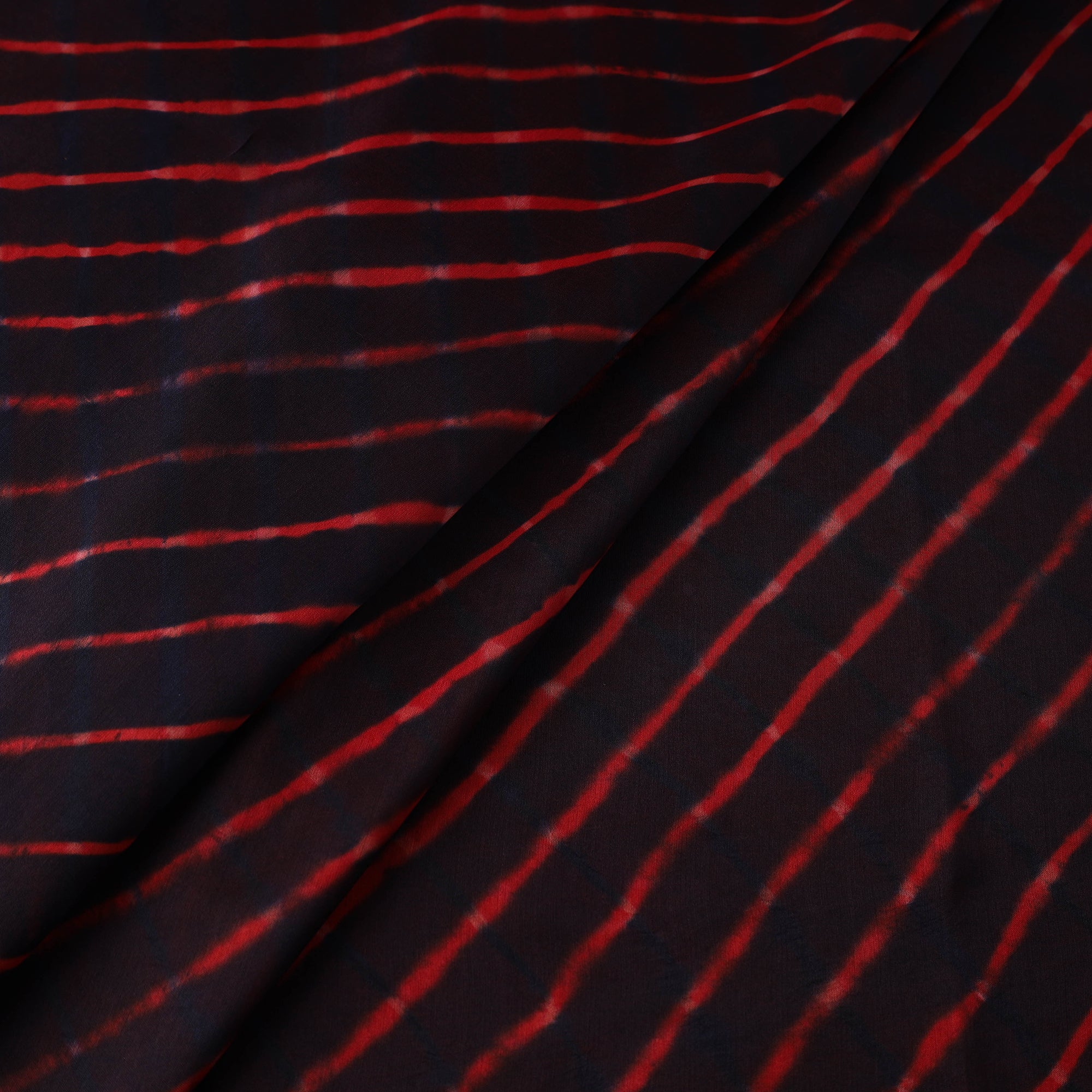 LEHARIYA BY BADSHAH MIYAN Black - Leheriya Tie-Dye Mothra Chanderi Silk Fabric 25 - view 2