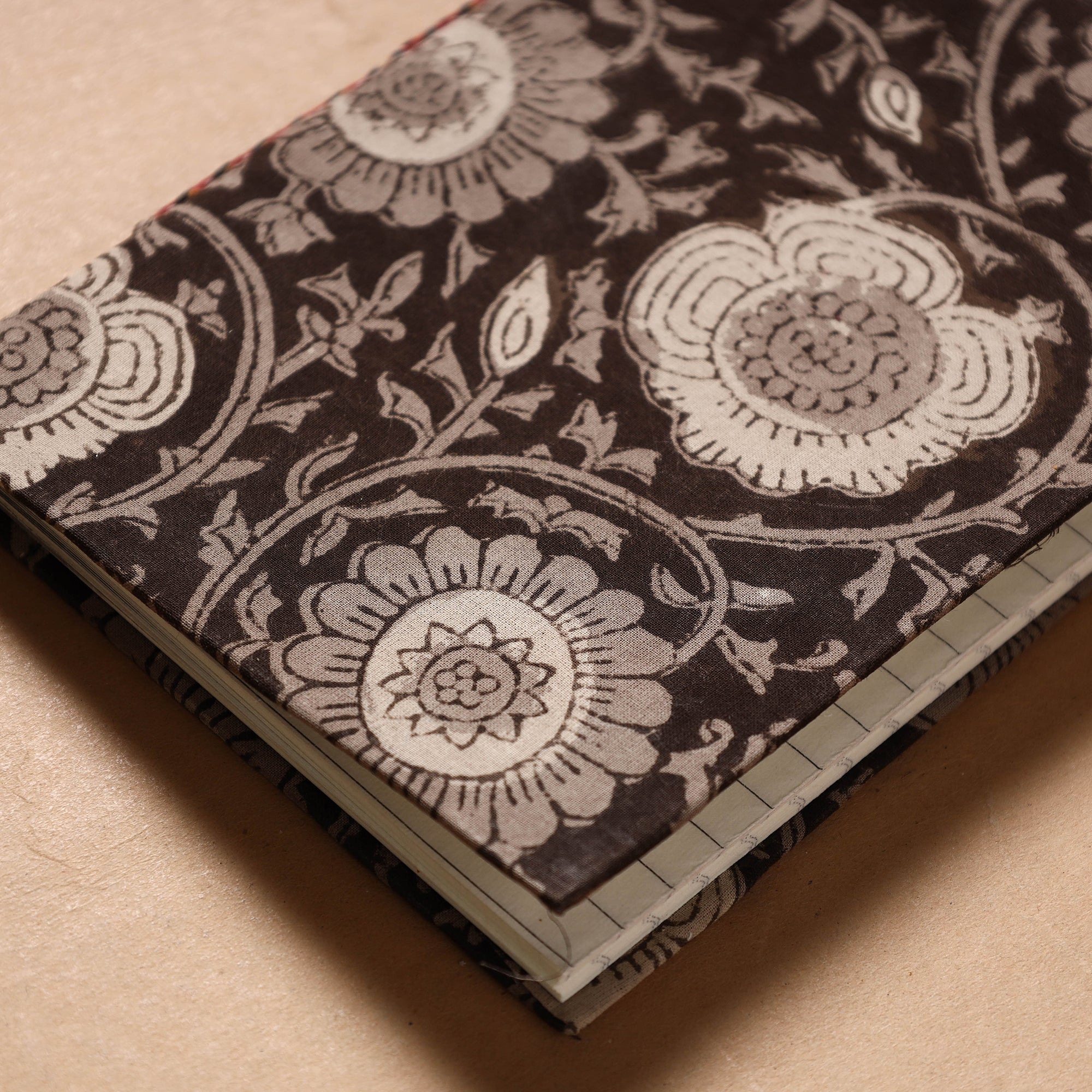 BINDAAS UNLIMITED Black - Bagru Fabric Cover Handmade Paper Notebook (7 x 5 in) - view 2