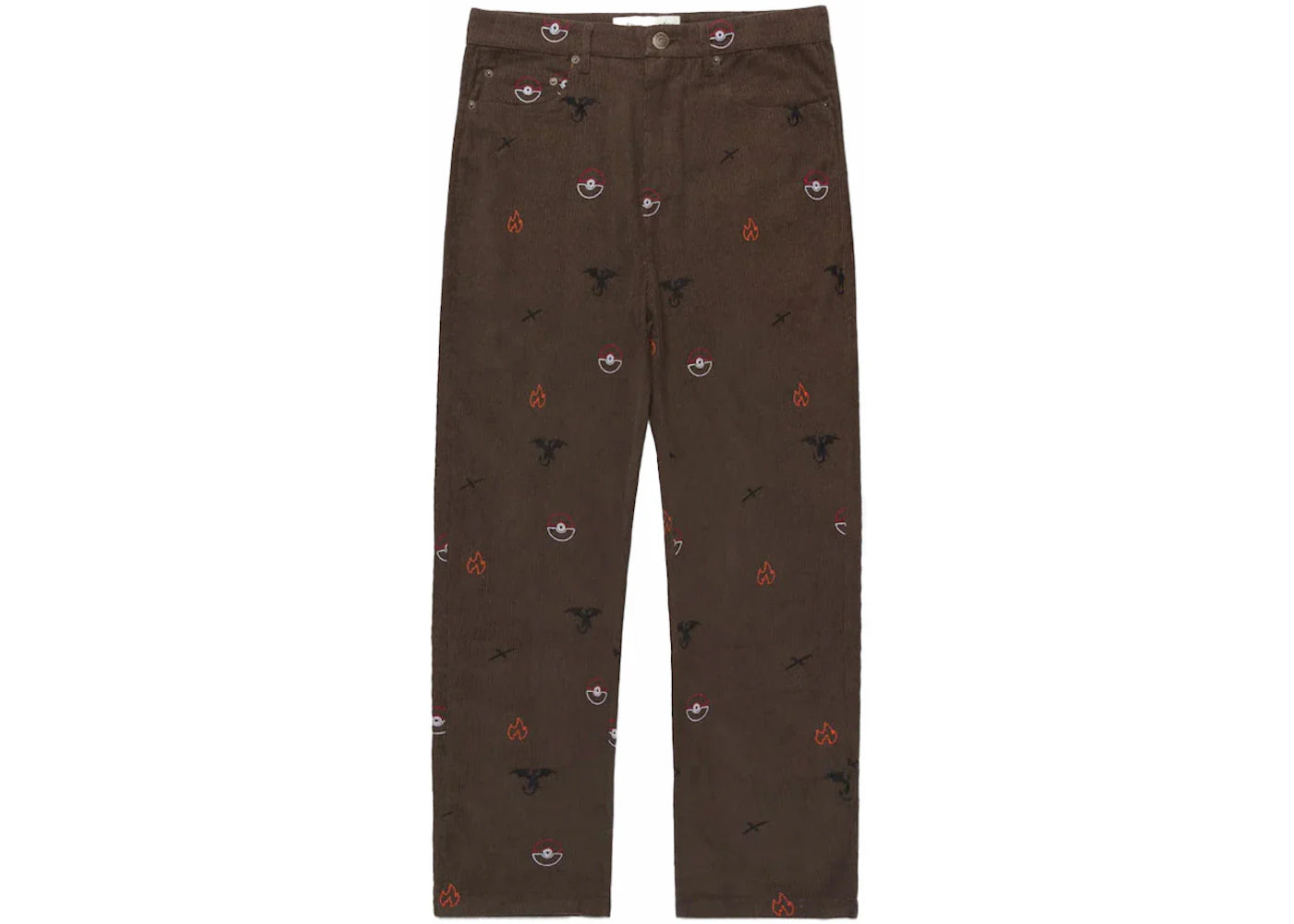 100 Thieves x Pokémon Charizard Corduroy Pants Brown