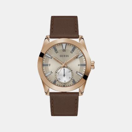 Guess Greyson Men Quartz Grey Dial Multi-Function Leather Watch GW0793G3