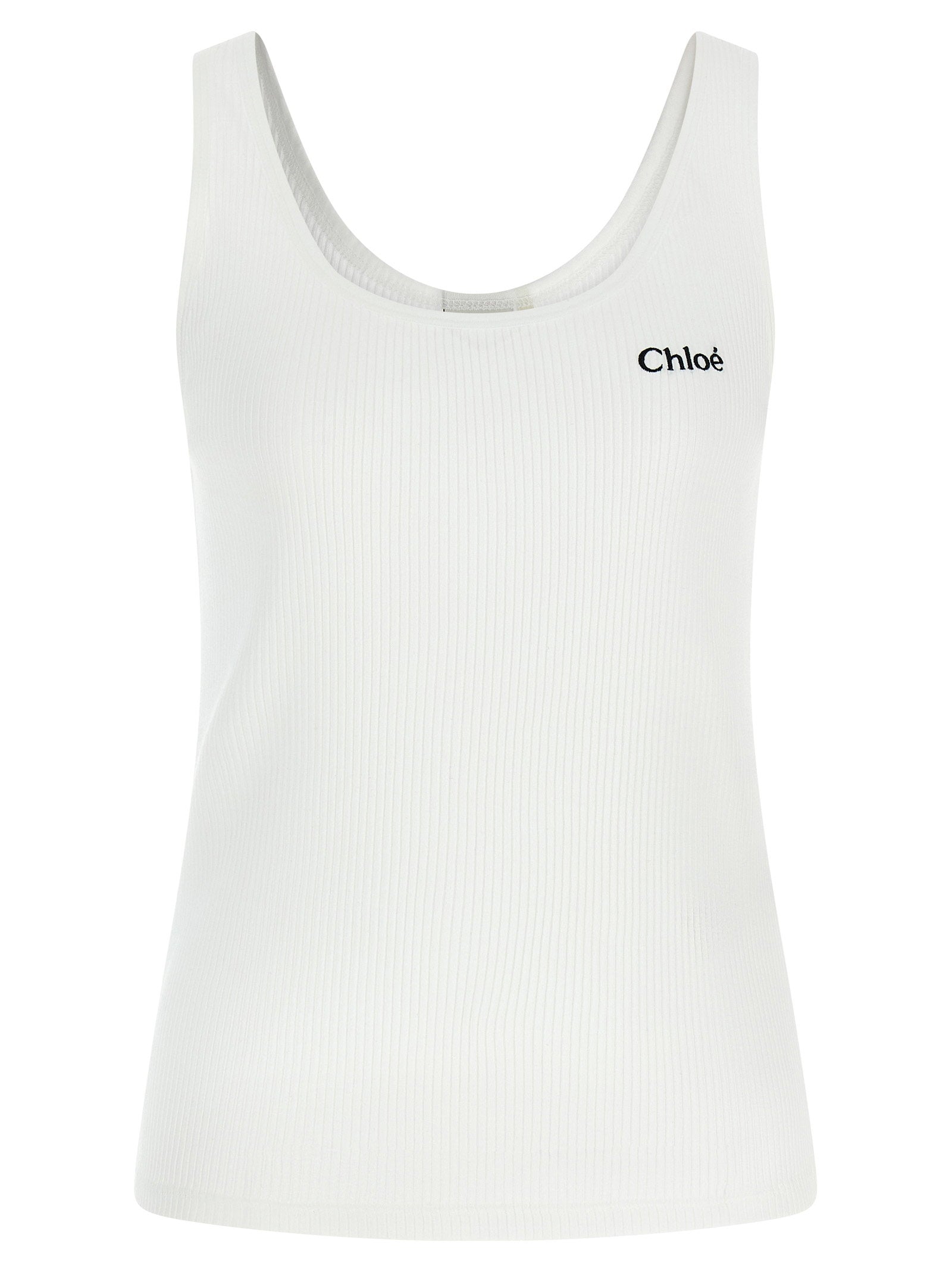 Chloé Logo Embroidery Top – 100% cotton