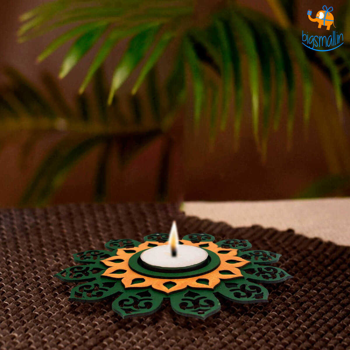 Bigsmall_cc Decorative Wooden Tea Light Holder - Set of 2 - view 9