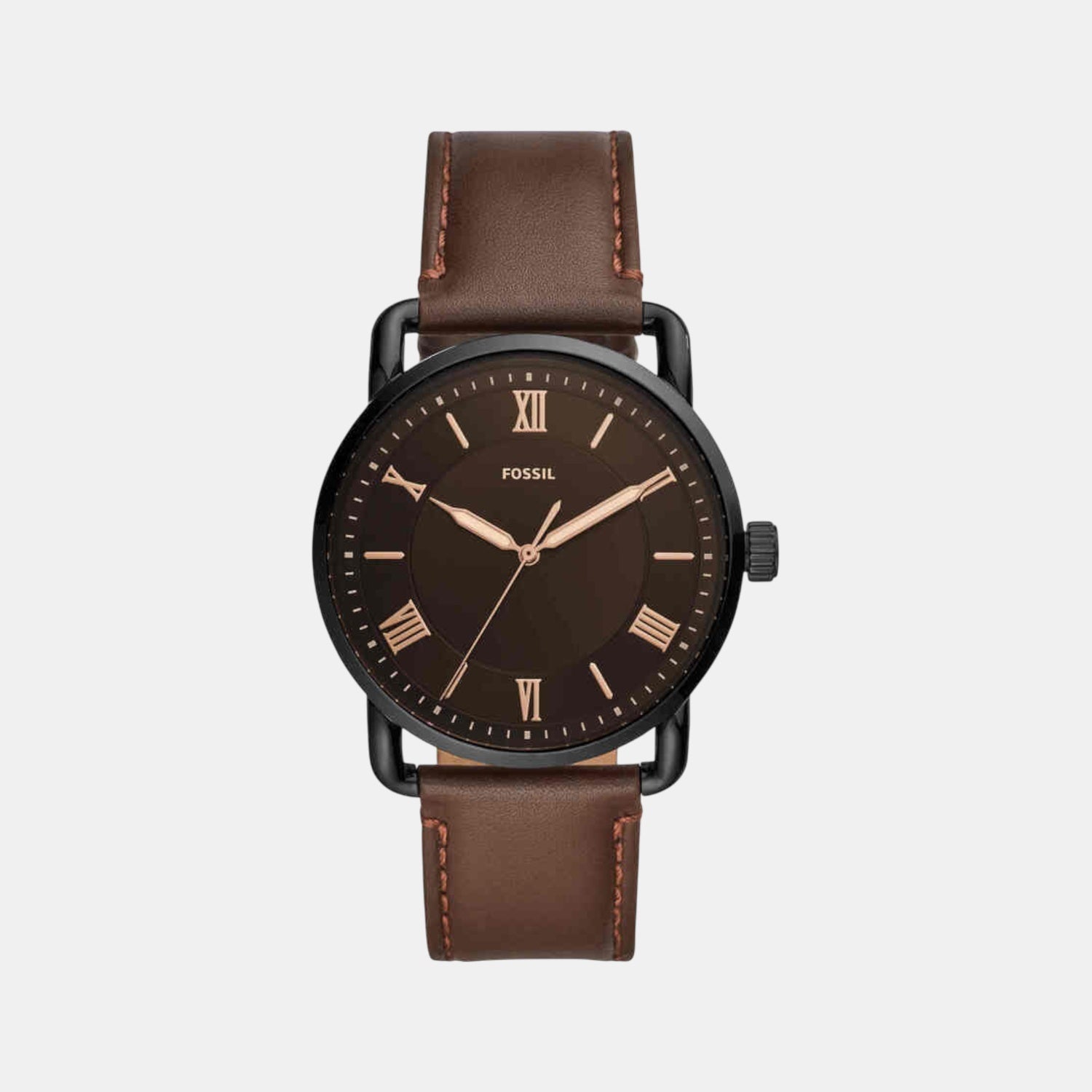 Fossil Copeland Men Quartz Brown Dial Analog Leather Watch FS5666
