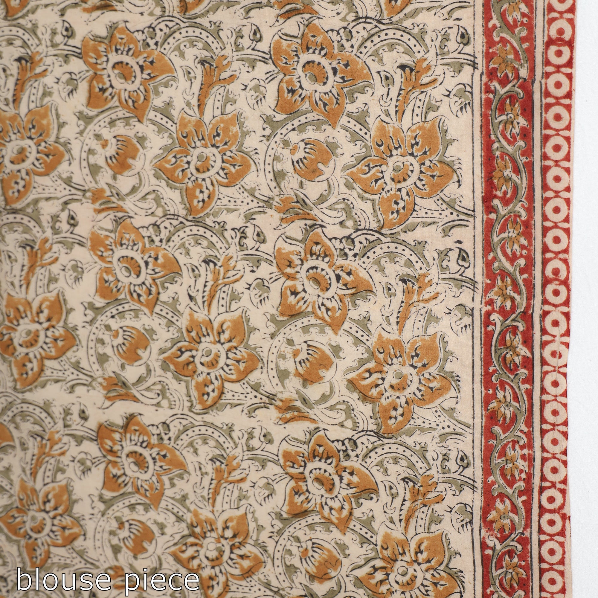 VENKATA BHANU KALAMKARI PEDANA Brown - Pedana Block Print Cotton Kalamkari Saree - view 7