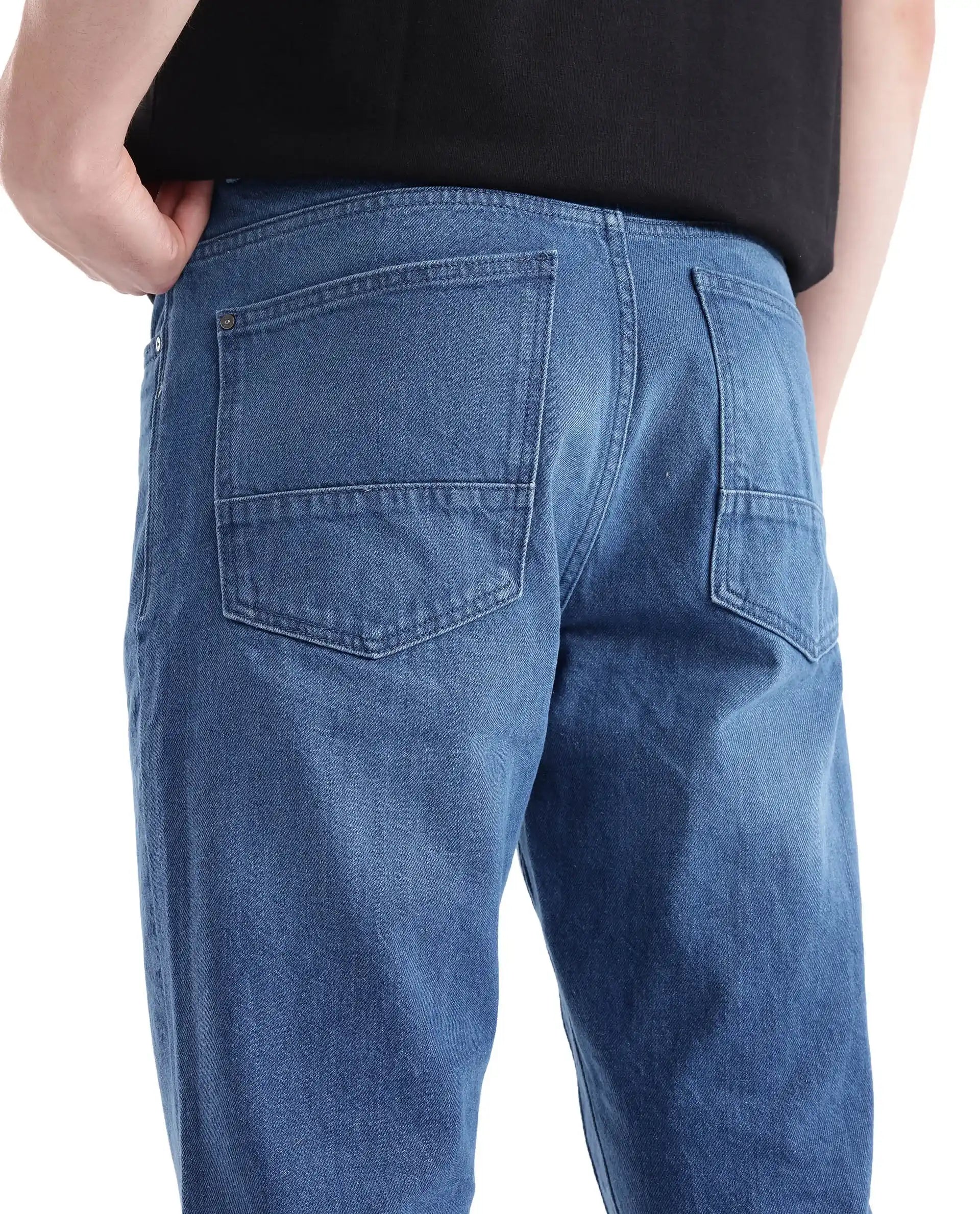 Rare Rabbit Men's Kobet Blue Cotton Fabric Plain Jeans - view 8