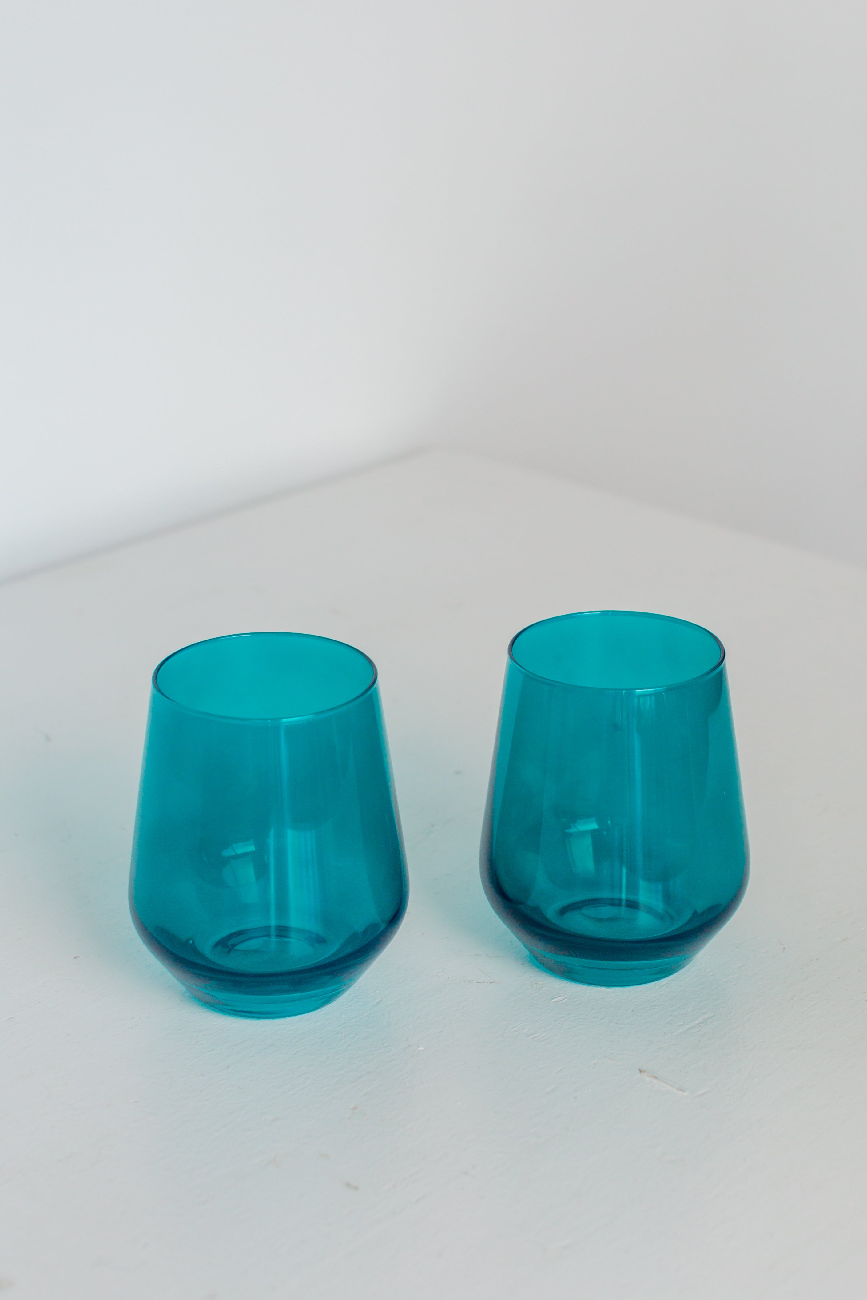 Estelle Colored Glass Estelle Colored Wine Stemless - Set of 6 {Teal} - view 2