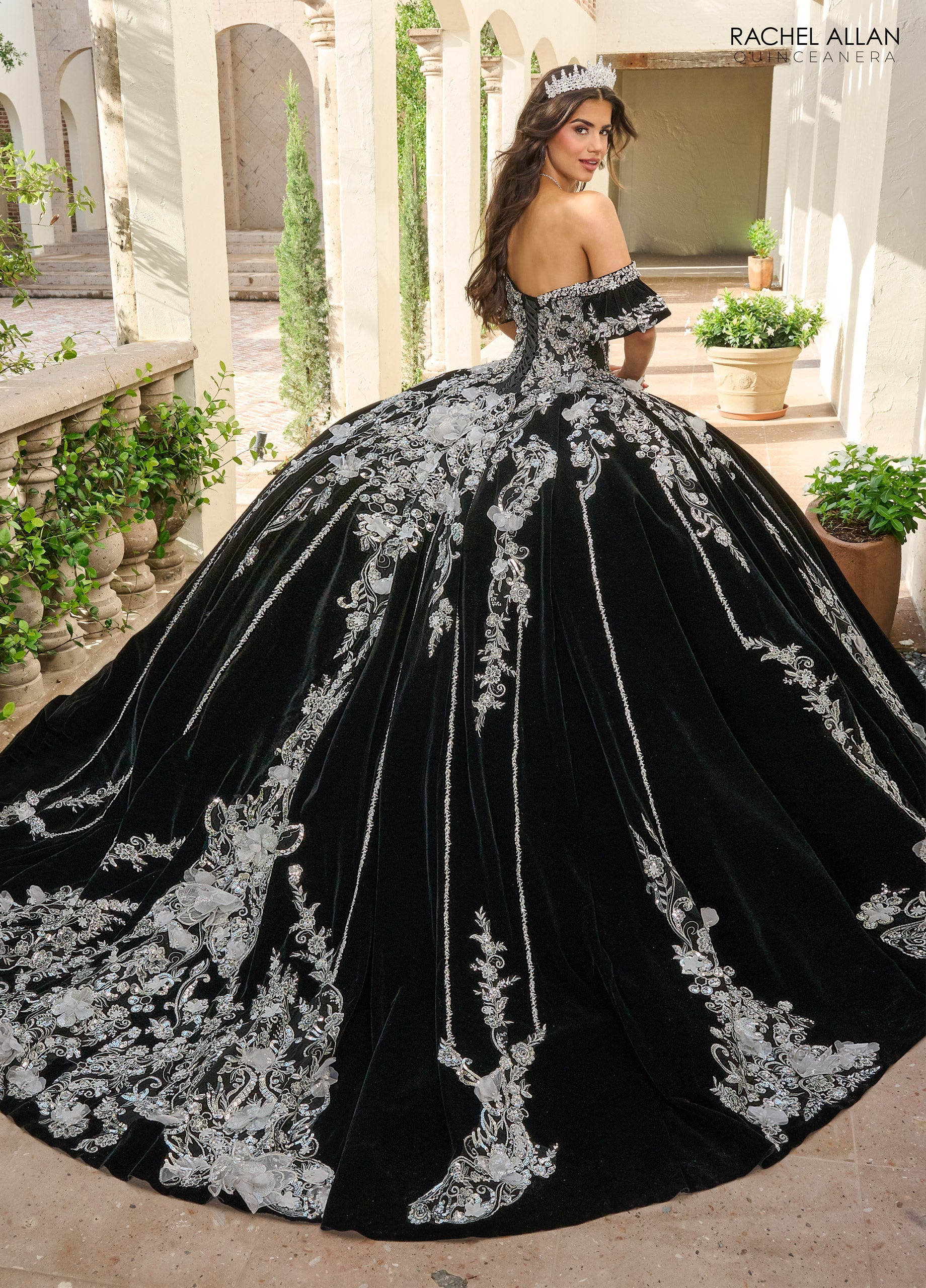 Mary's Bridal Velvet Charro Quinceanera Dress by Rachel Allan RQ5011 - view 2