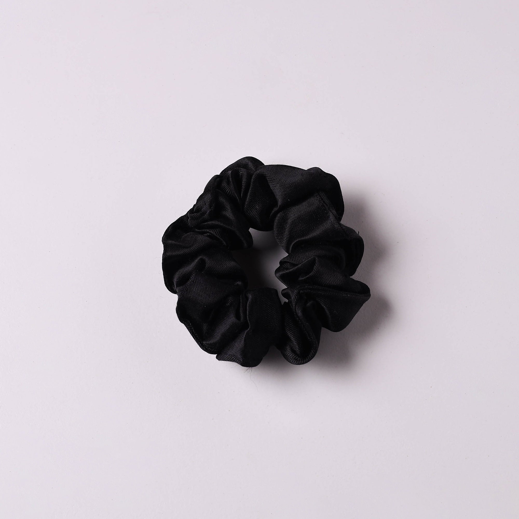 ITOKRI CRAFTS INITIATIVE Black - Modal Silk Elastic Handmade Rubber Band/Scrunchie 21
