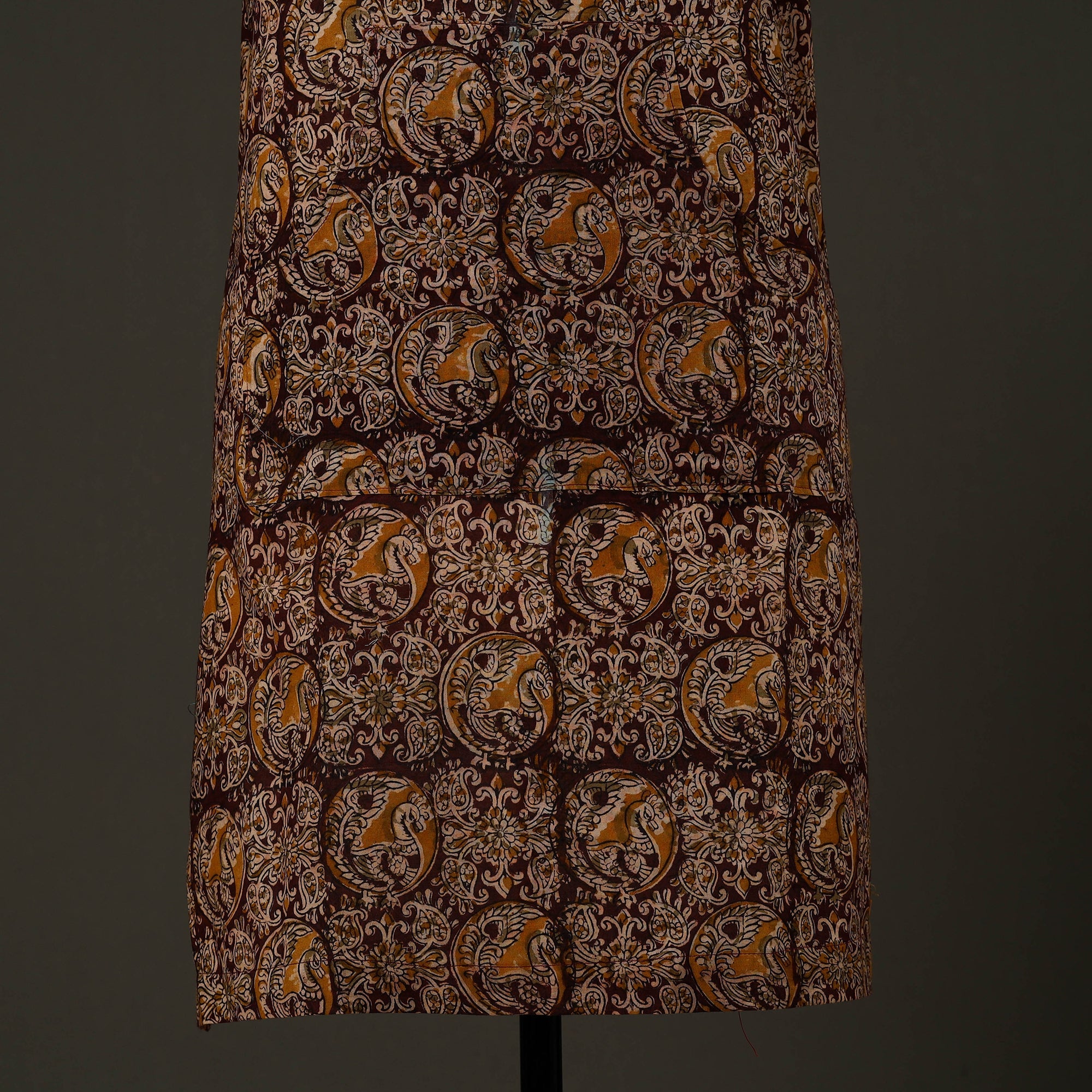 JALPARI Brown - Kalamkari Block Print Cotton Apron with Pocket 54 - view 2