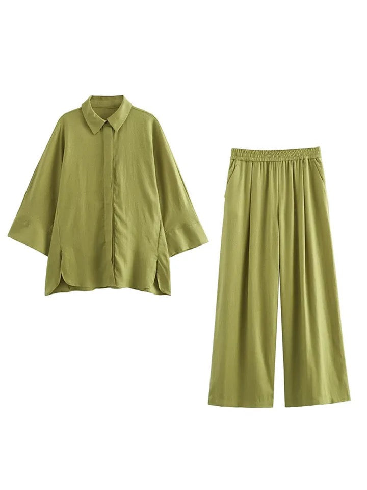 Alamode By Akanksha Bizo Summer 2 Pc Coord Set in Green - view 2