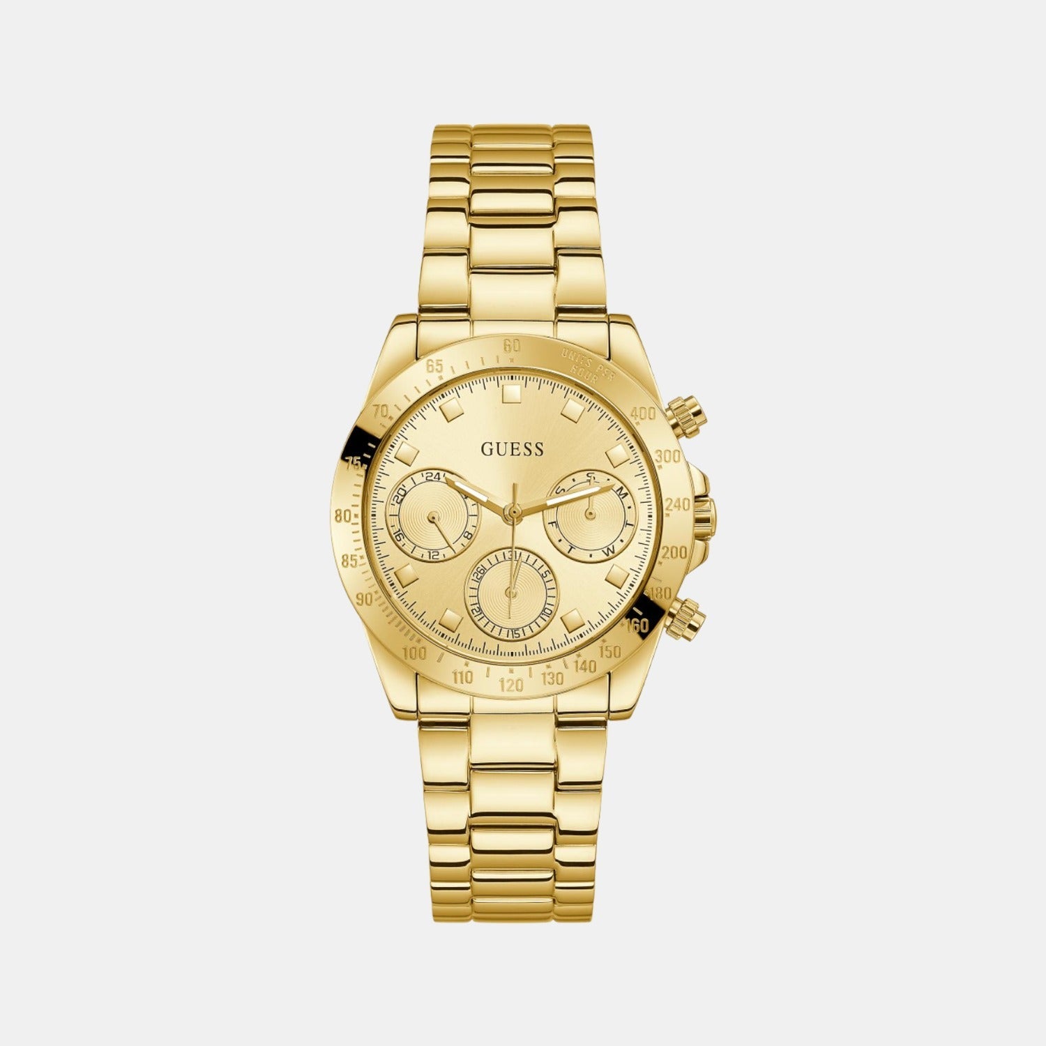 Guess Eclipse Women Quartz Gold Dial Chronograph Stainless Steel Watch GW0314L2