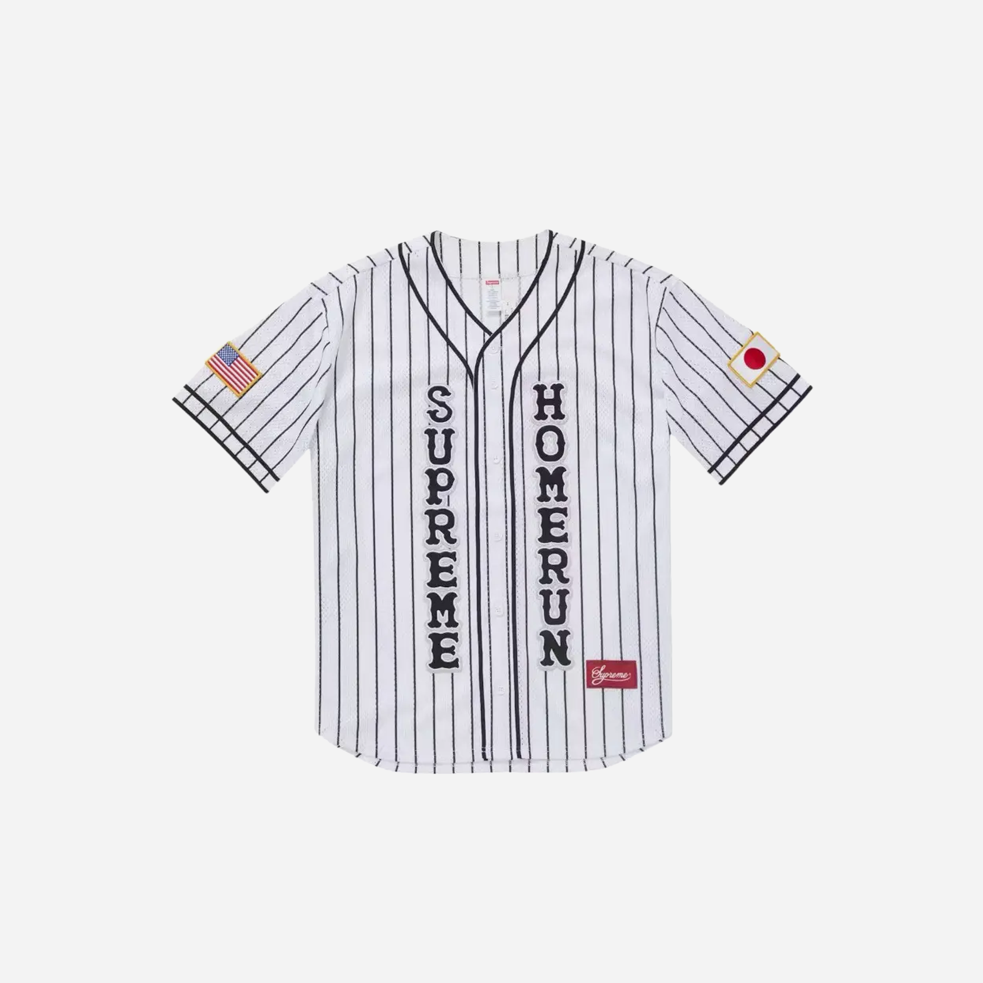 Supreme Homerun Baseball Jersey White Stripe