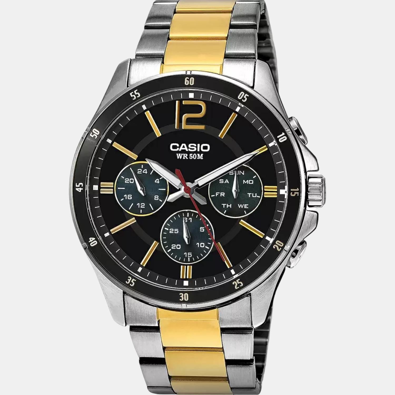 Casio Enticer Men Quartz Black Dial Chronograph Stainless Steel Watch A1652 - view 2