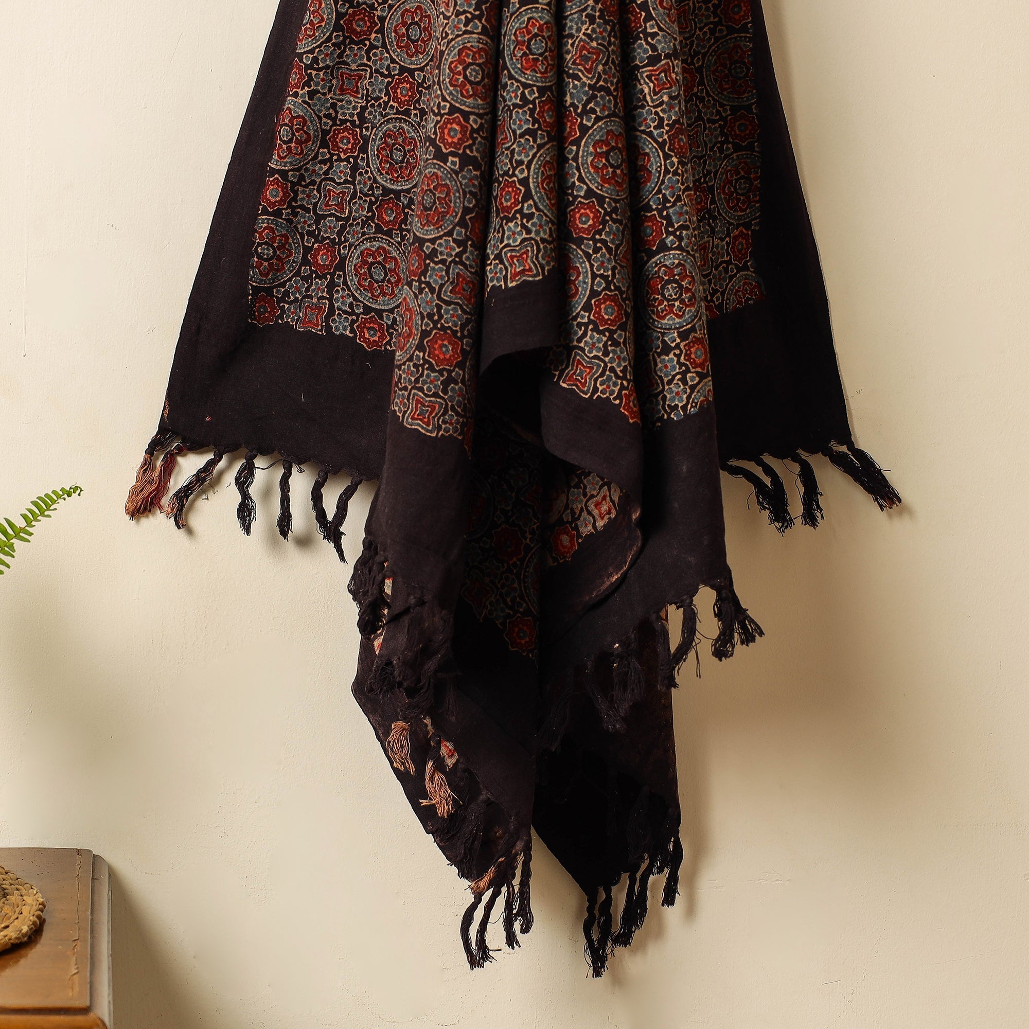 KACHCHH JI CHHAAP Black - Block Print Cotton Ajrakh Handloom Towel - view 2