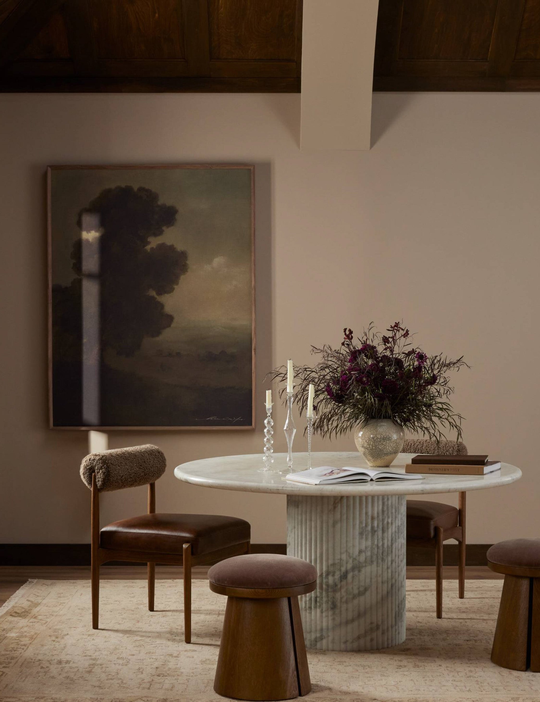 Lulu and Georgia Mercer Round Dining Table – White Marble - view 2