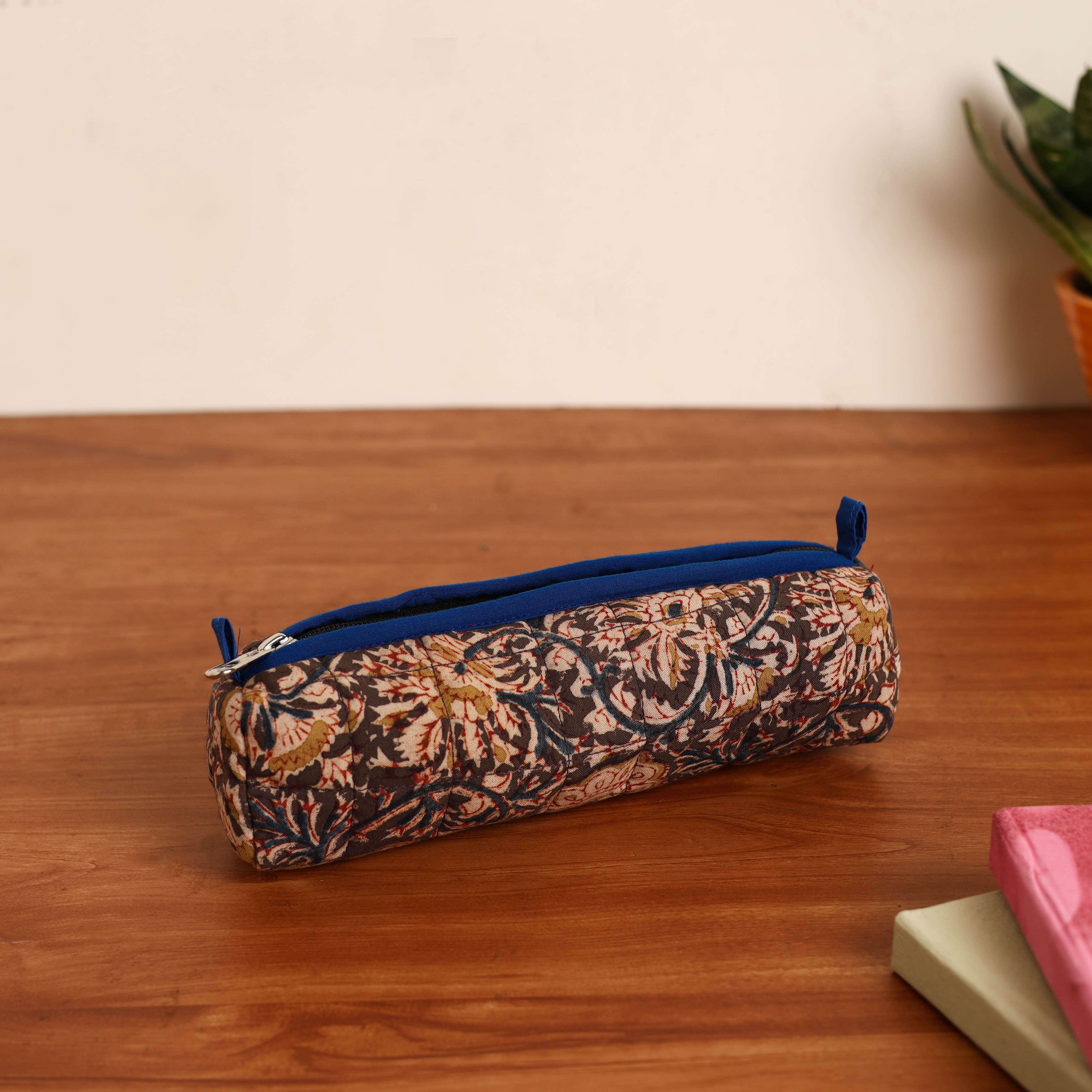NOORI BAZAR Brown - Handmade Quilted Cotton Pencil Pouch 26